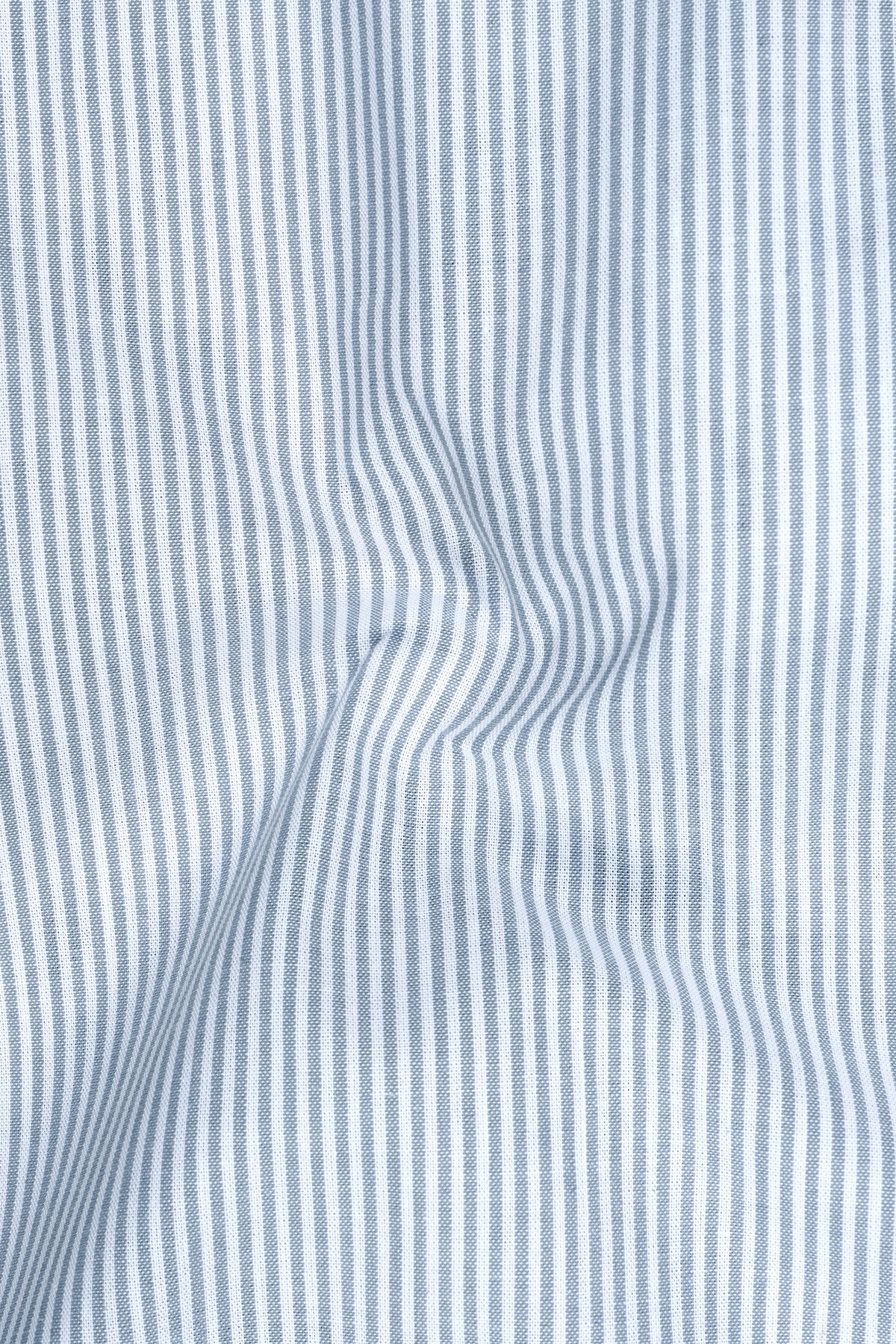 Sterling-Cadet Gray And Bright White Pin Striped Oxford Premium Cotton Dress Shirt