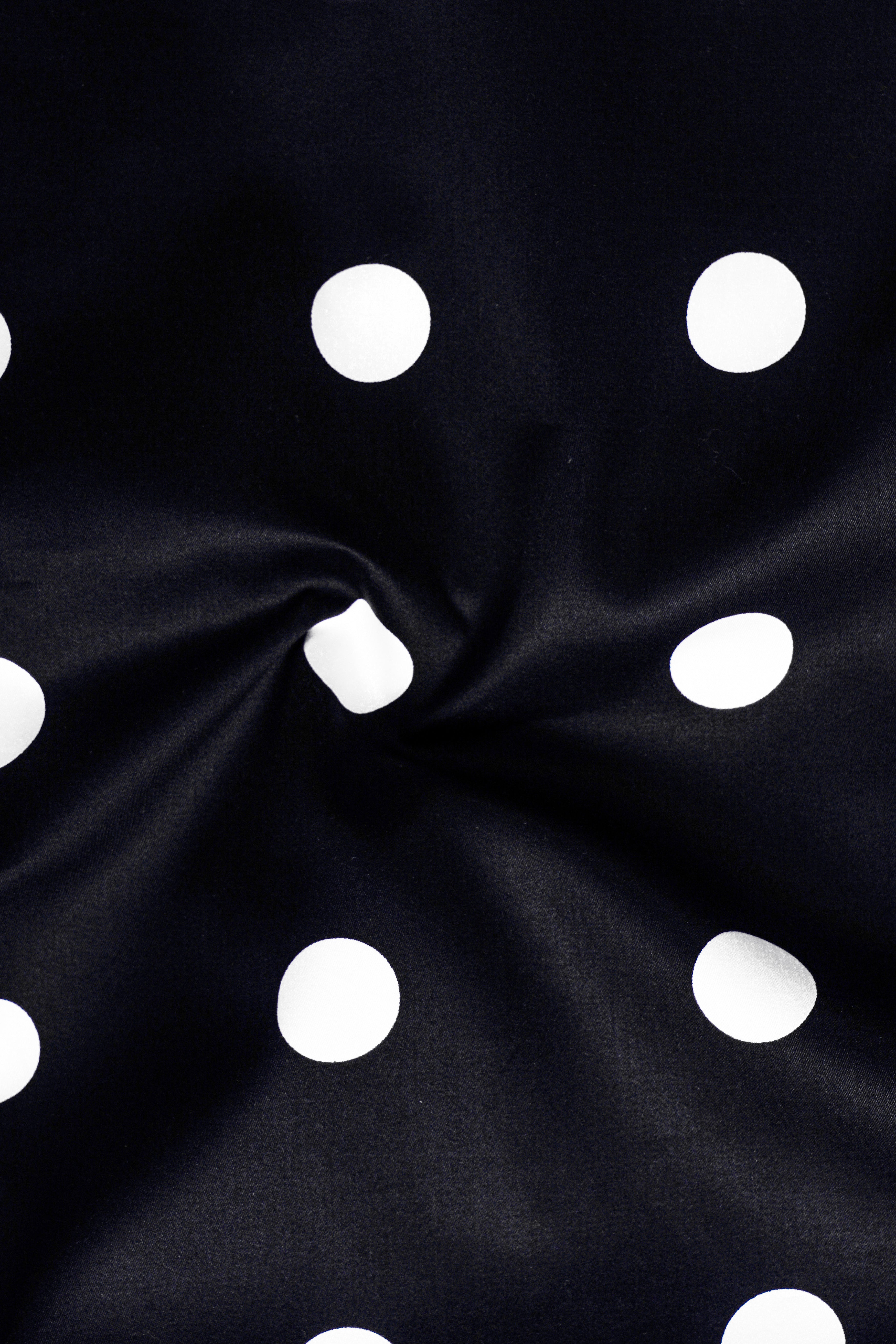 Jade Black Polka Dotted Premium cotton Shirt