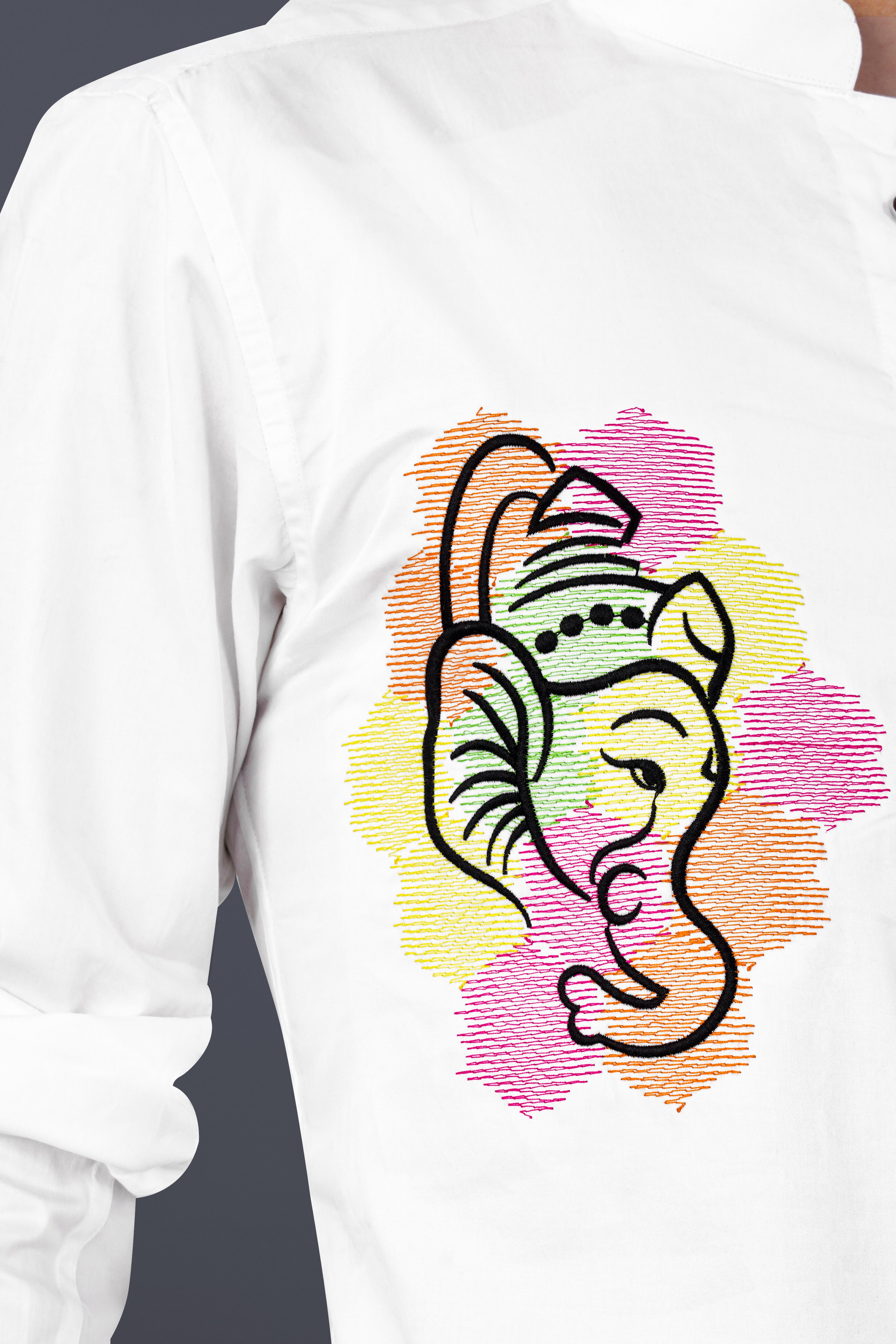 Bright White Lord Ganesha Embroidered Subtle Sheen Super Soft Premium Cotton Designer Kurta Shirt 2670-KS-E245-38, 2670-KS-E245-H-38, 2670-KS-E245-39, 2670-KS-E245-H-39, 2670-KS-E245-40, 2670-KS-E245-H-40, 2670-KS-E245-42, 2670-KS-E245-H-42, 2670-KS-E245-44, 2670-KS-E245-H-44, 2670-KS-E245-46, 2670-KS-E245-H-46, 2670-KS-E245-48, 2670-KS-E245-H-48, 2670-KS-E245-50, 2670-KS-E245-H-50, 2670-KS-E245-52, 2670-KS-E245-H-52