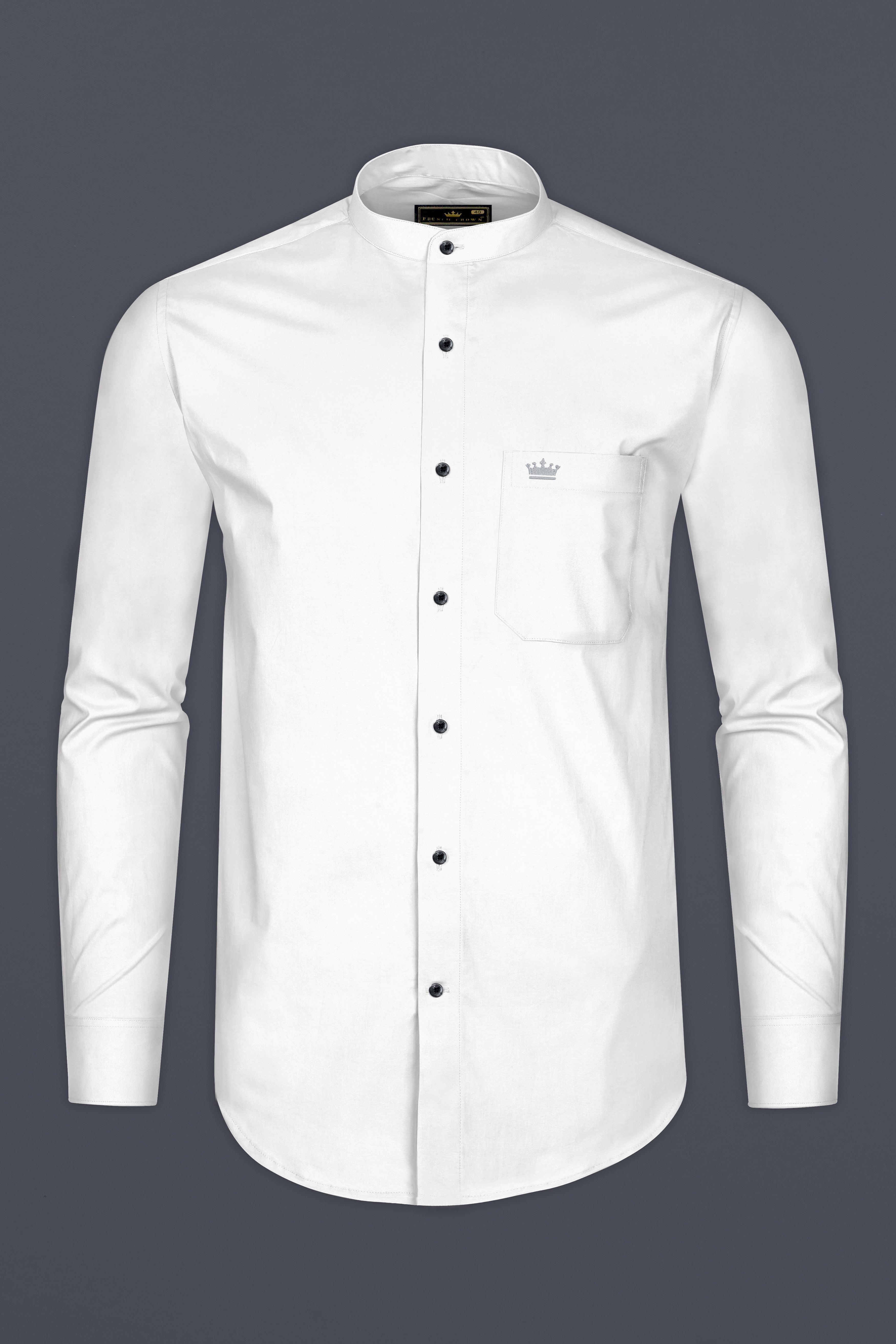 Bright White Subtle Sheen Premium Giza Cotton shirt
