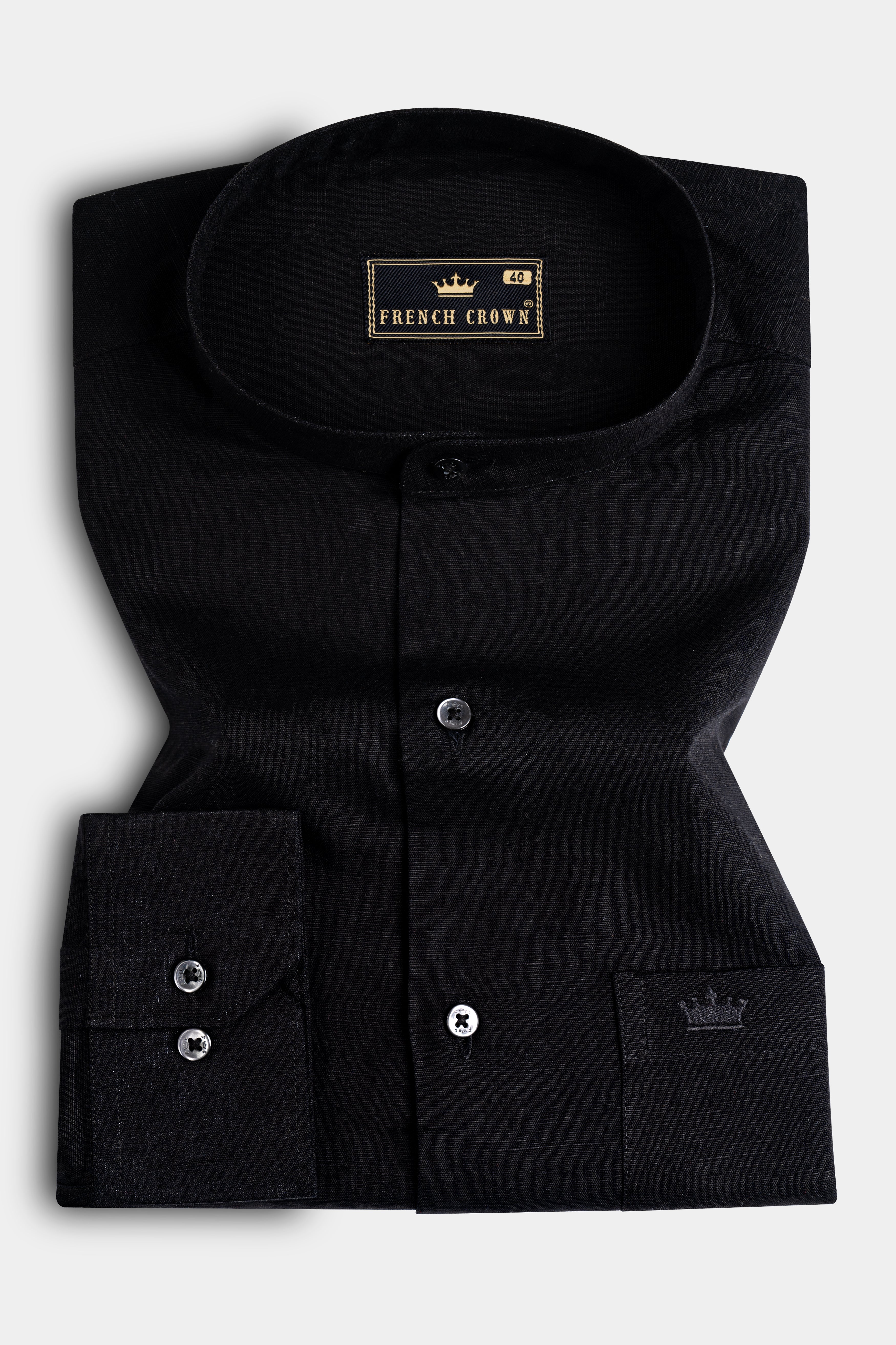 Jade Black Luxurious Linen Shirt