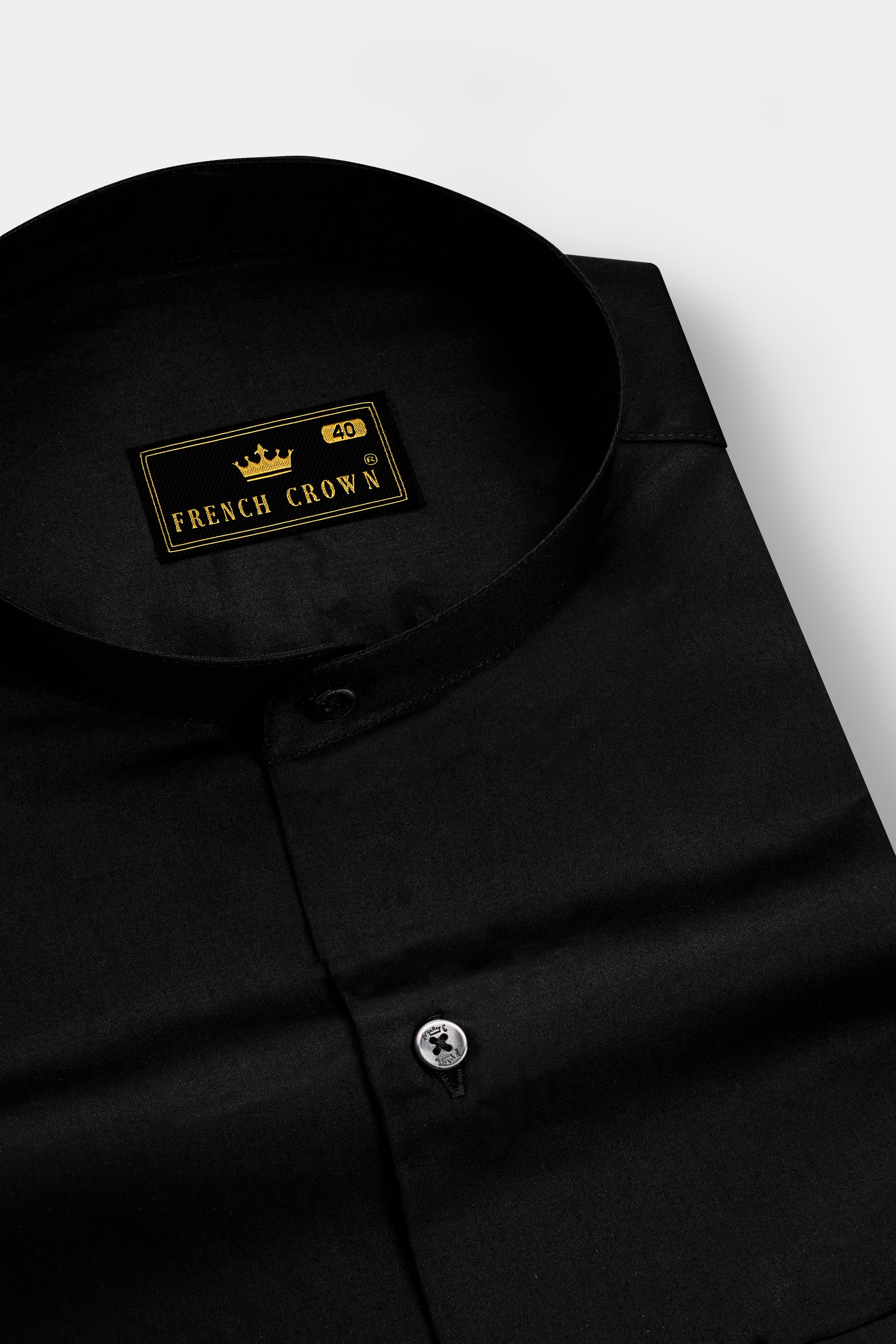 Jade Black Formal Plain-Solid Premium Cotton Shirt For Men