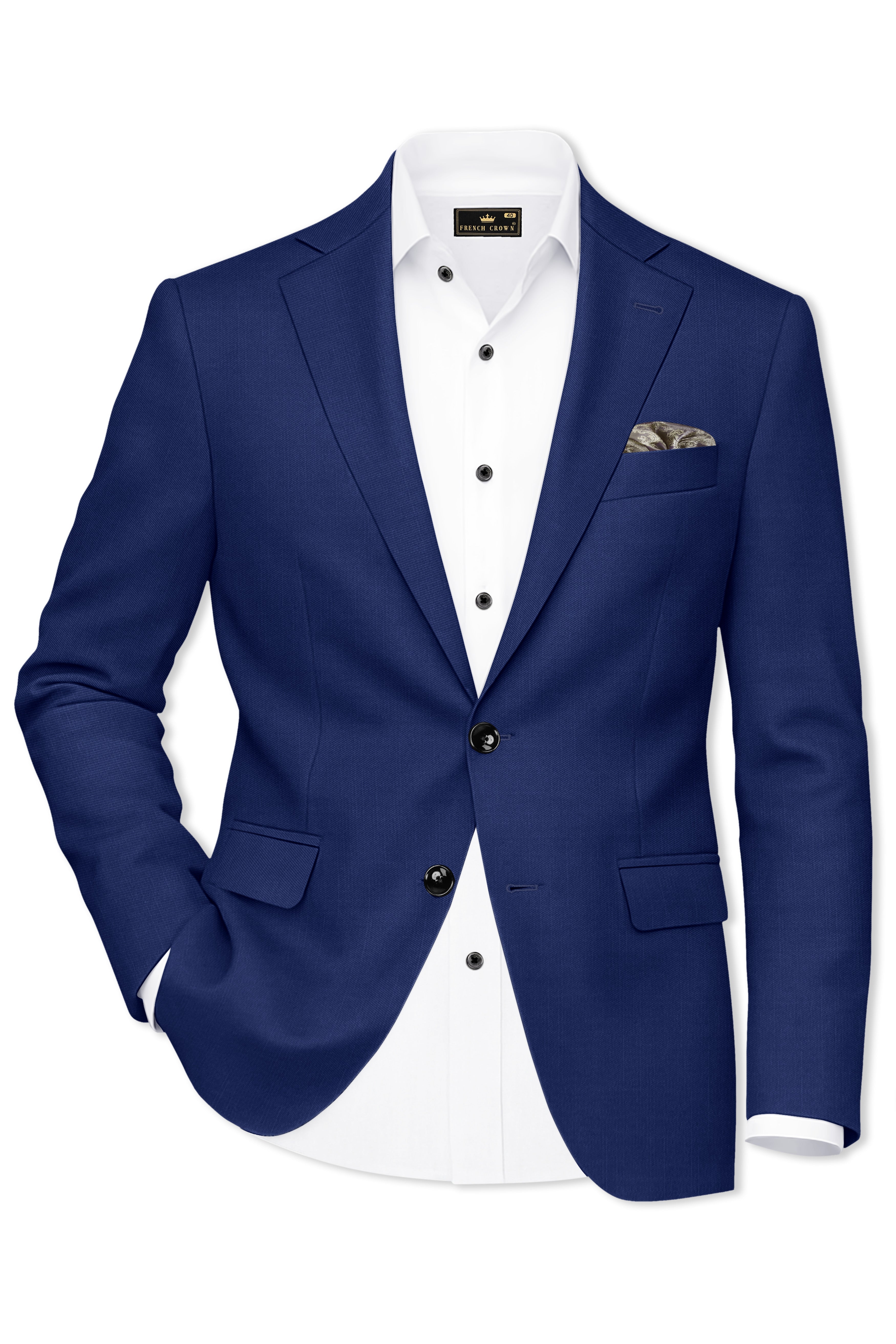 Rhino Blue Stretchable Single-Breasted traveler Suit