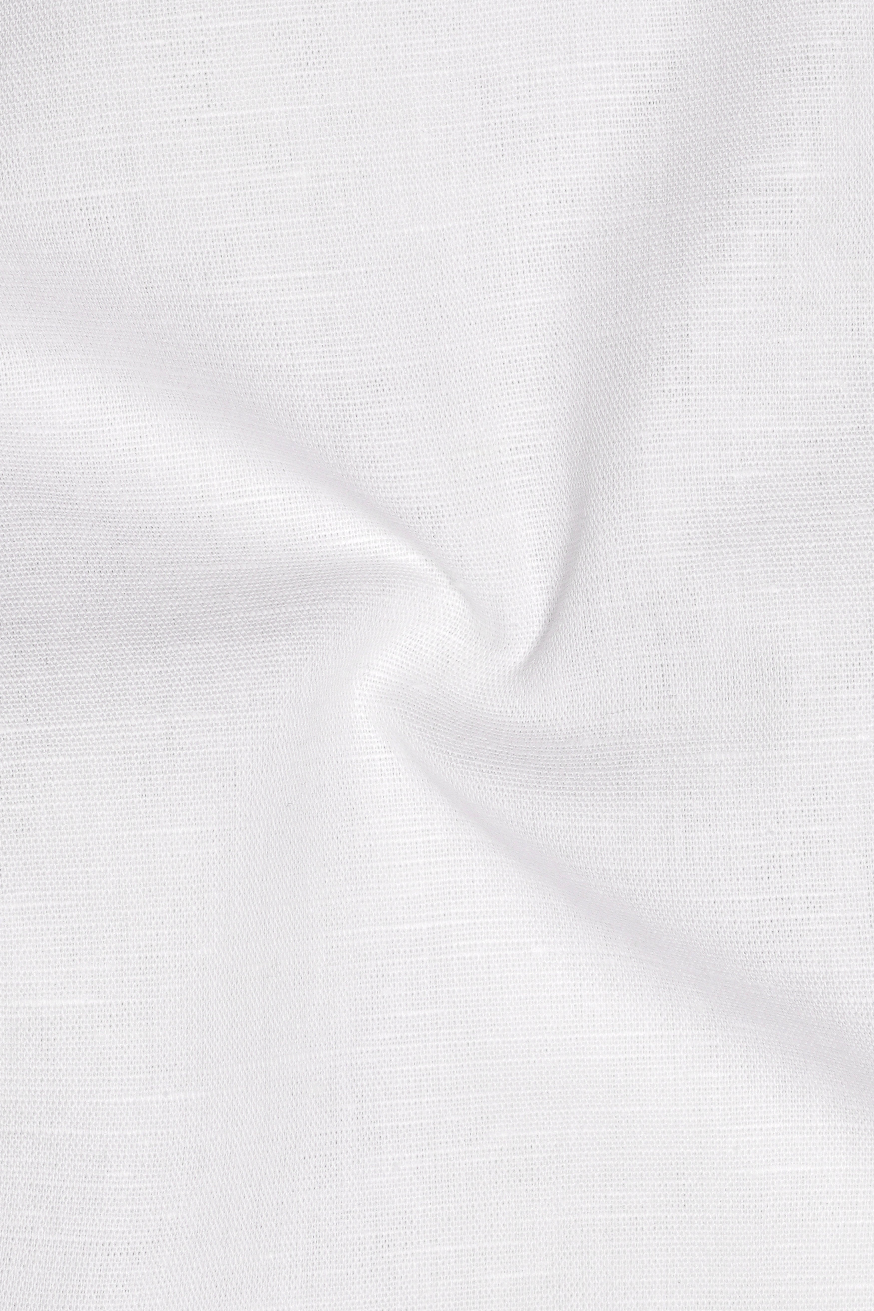 Bright White with Black Piping Luxurious Linen Shirt