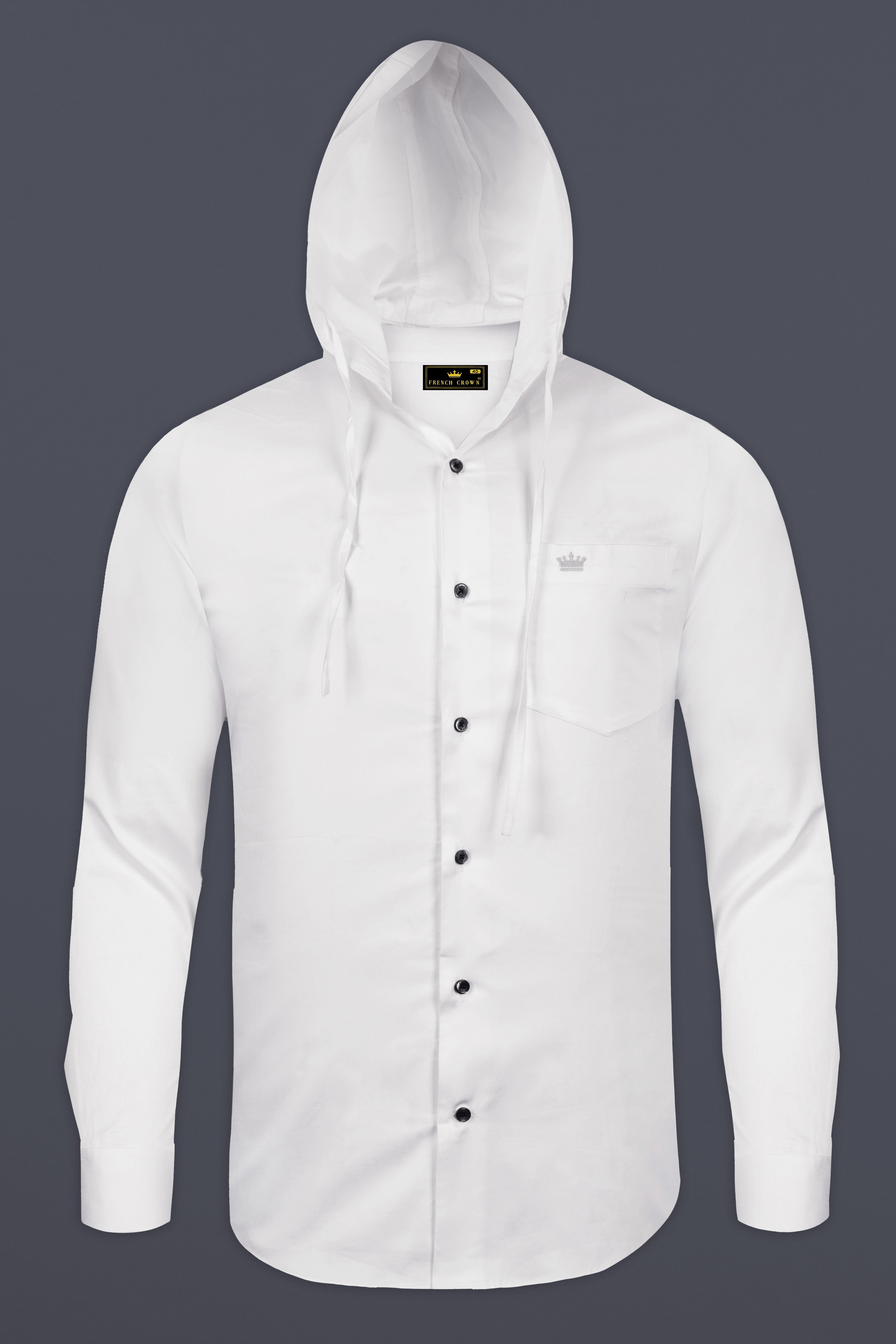 Bright White Casual Plain-Solid Premium Cotton Shirt For Men