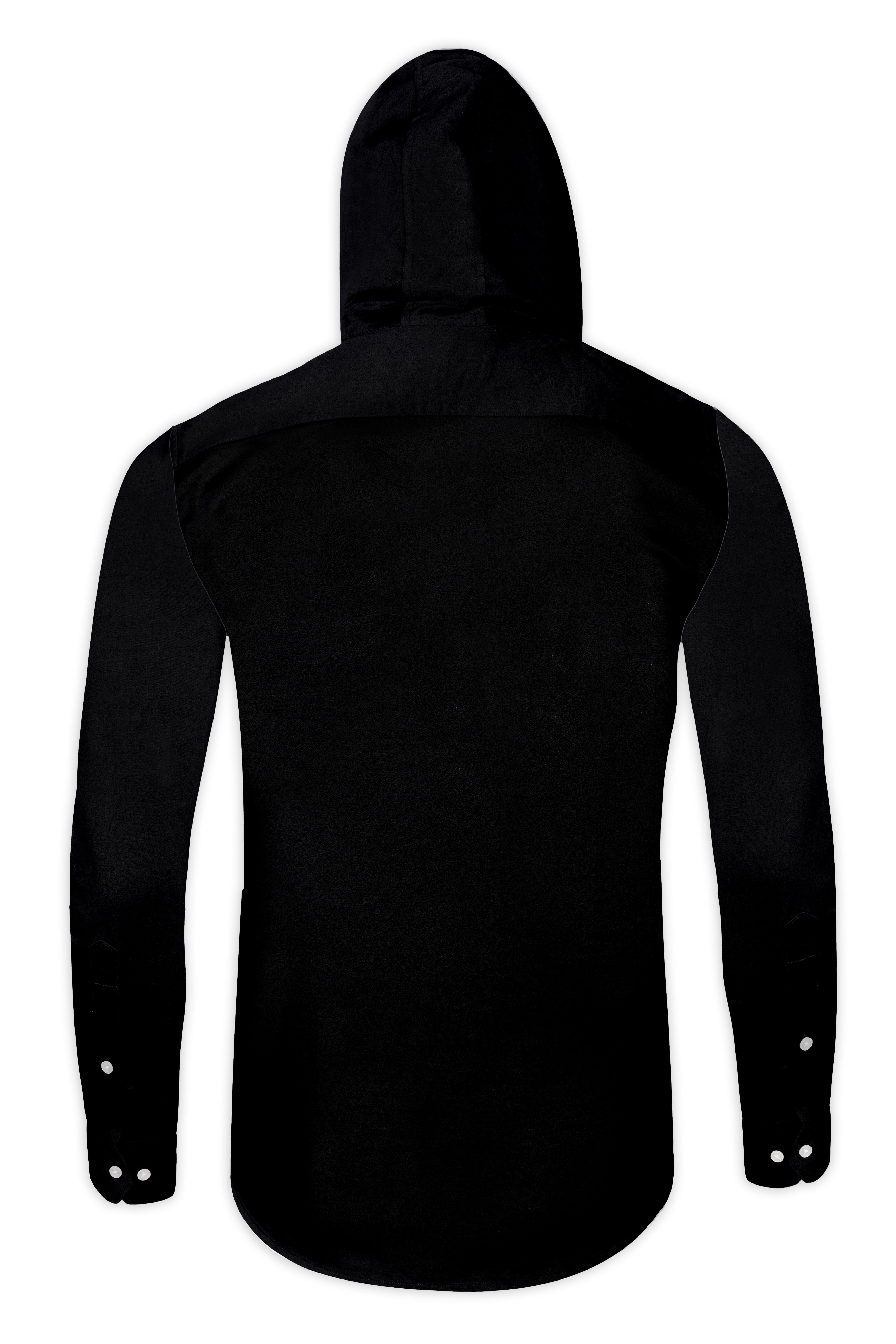 Jade Black Plain-Solid Premium Cotton Hoodie Shirt For Men