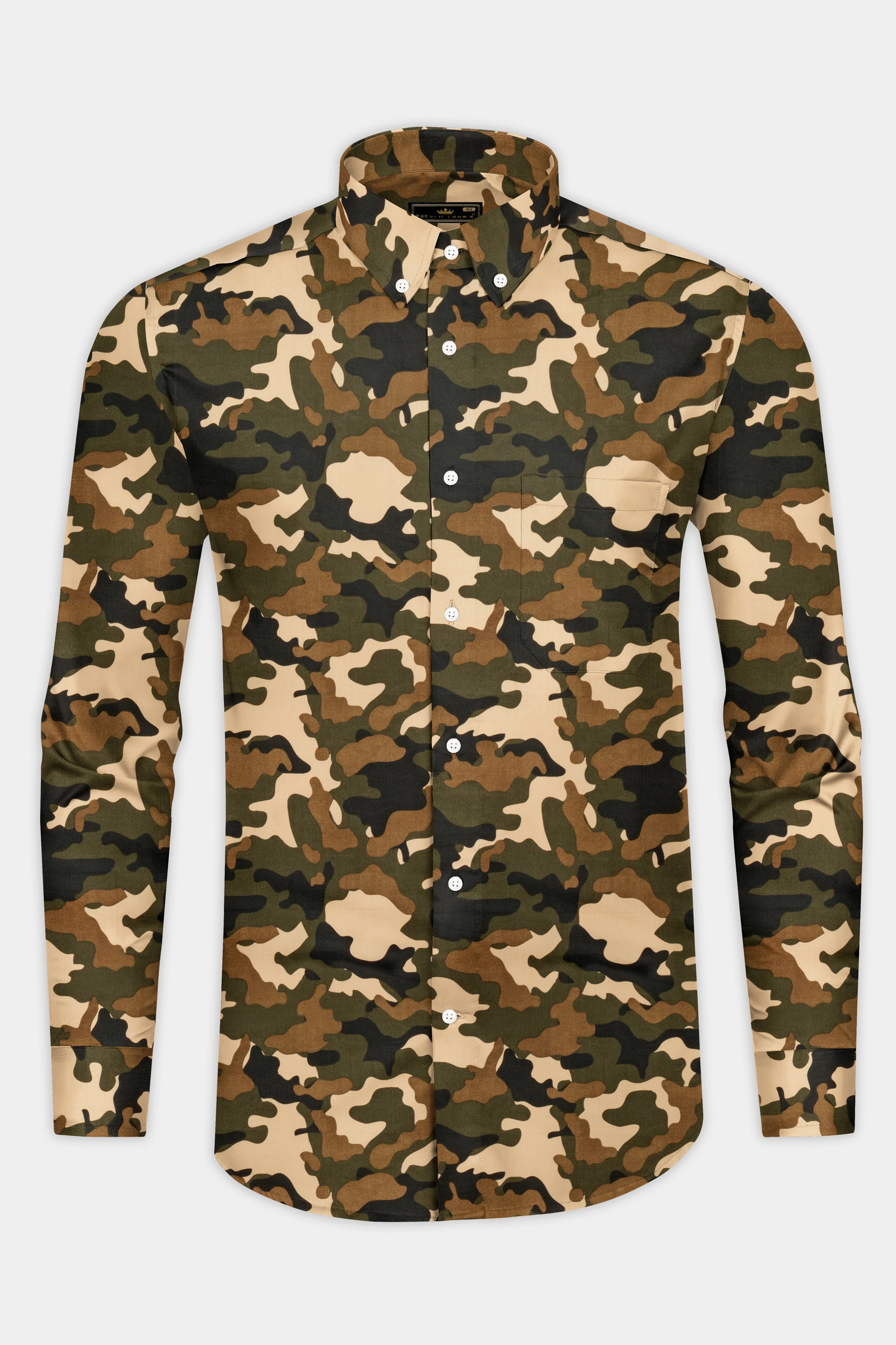 Camouflage Military Print Royal Oxford Shirt