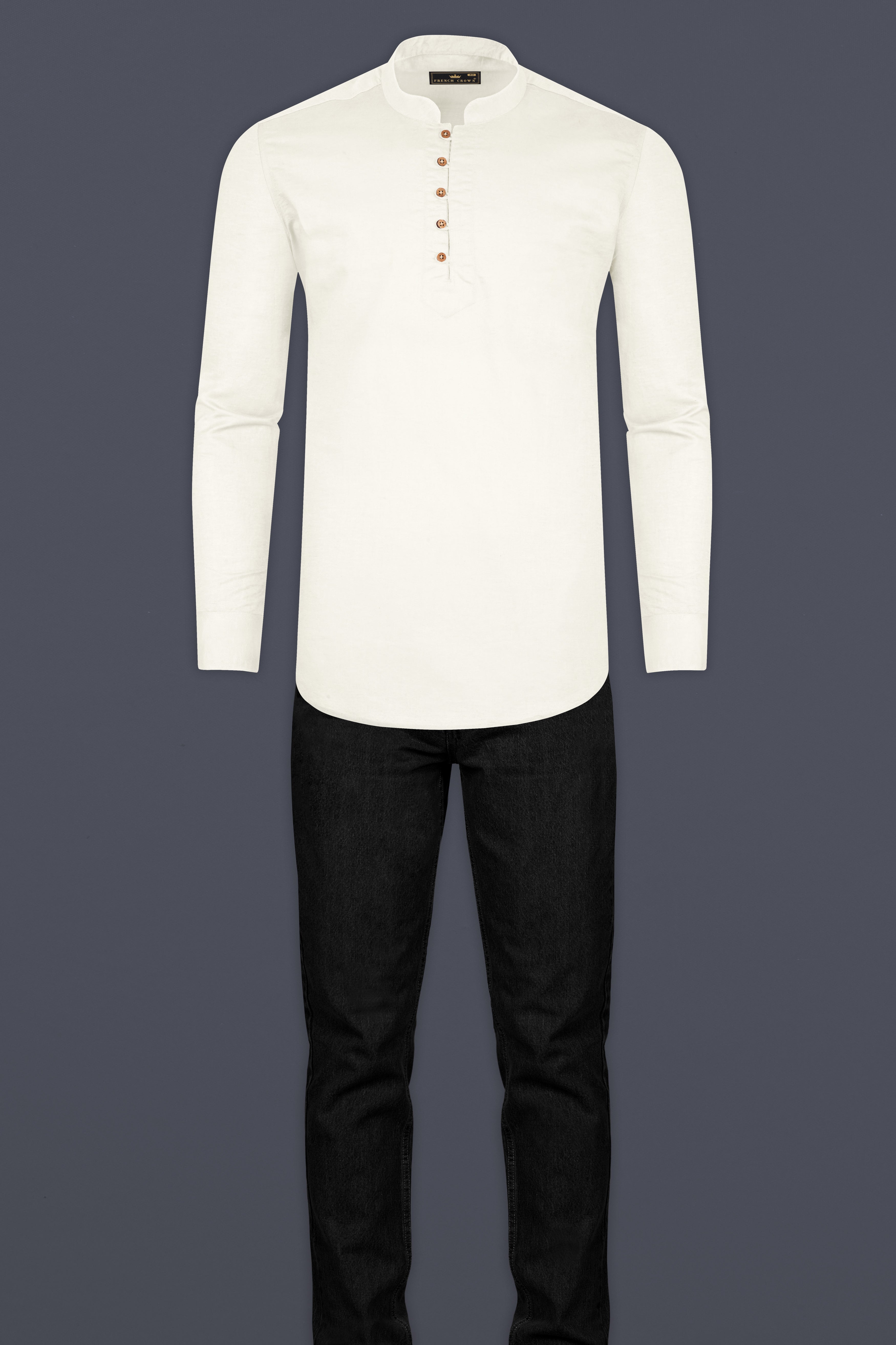 Ecru White Premium Cotton Kurta Shirt