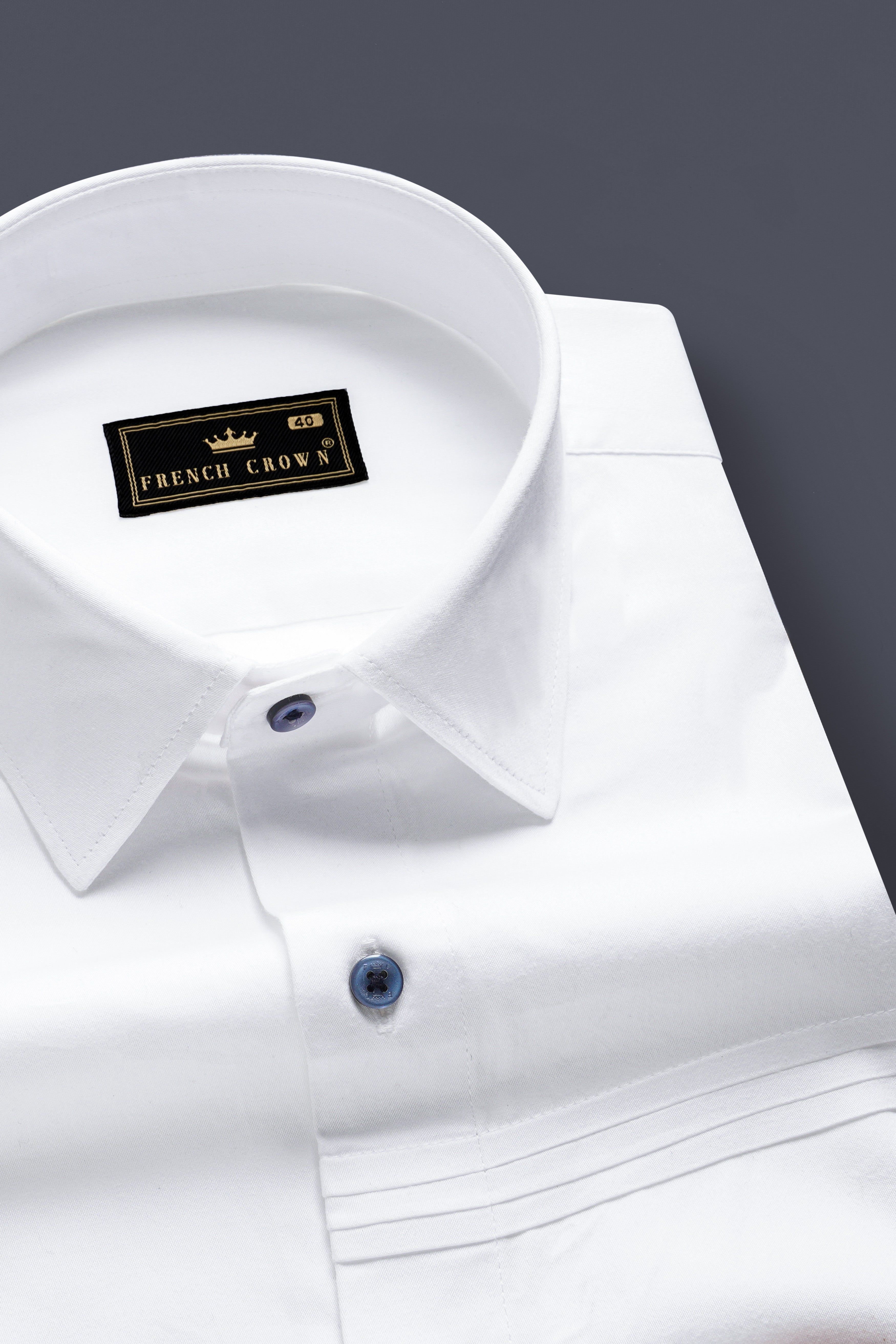 Bright White Subtle Sheen Subtle Patterned Premium Giza Cotton Shirt