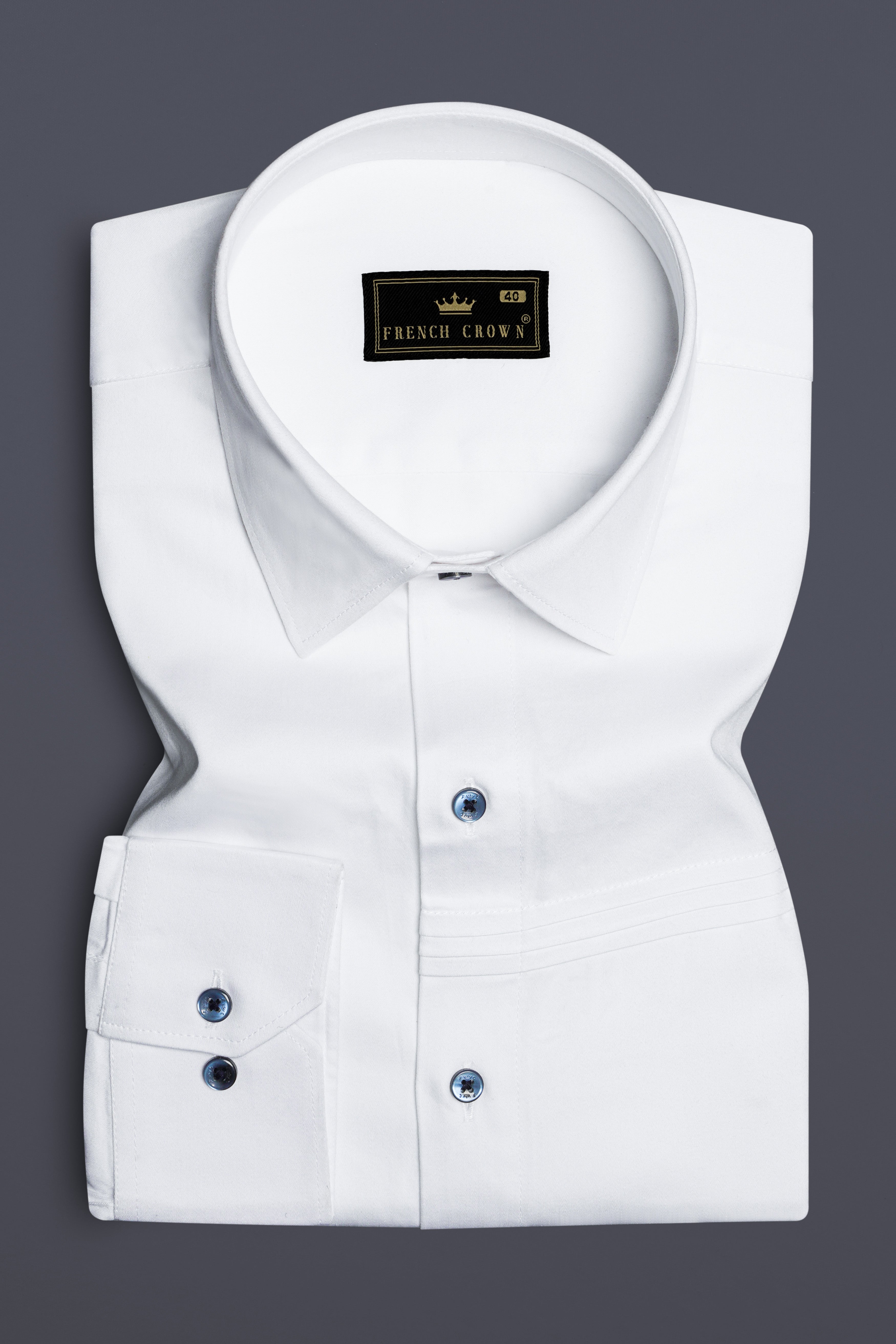 Bright White Subtle Sheen Subtle Patterned Premium Giza Cotton Shirt