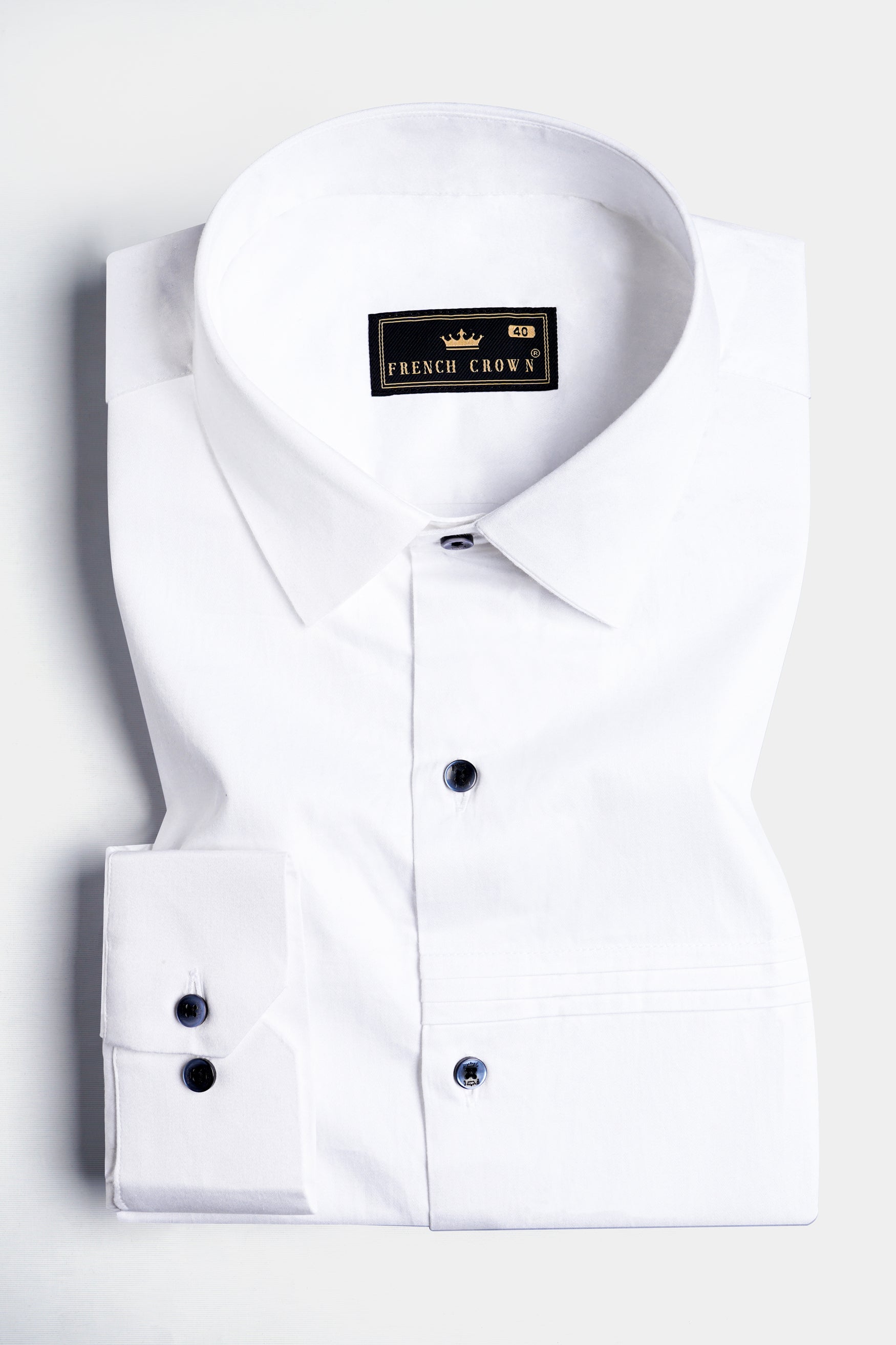 Bright White Subtle Sheen Subtle Patterned Premium Giza Cotton Shirt