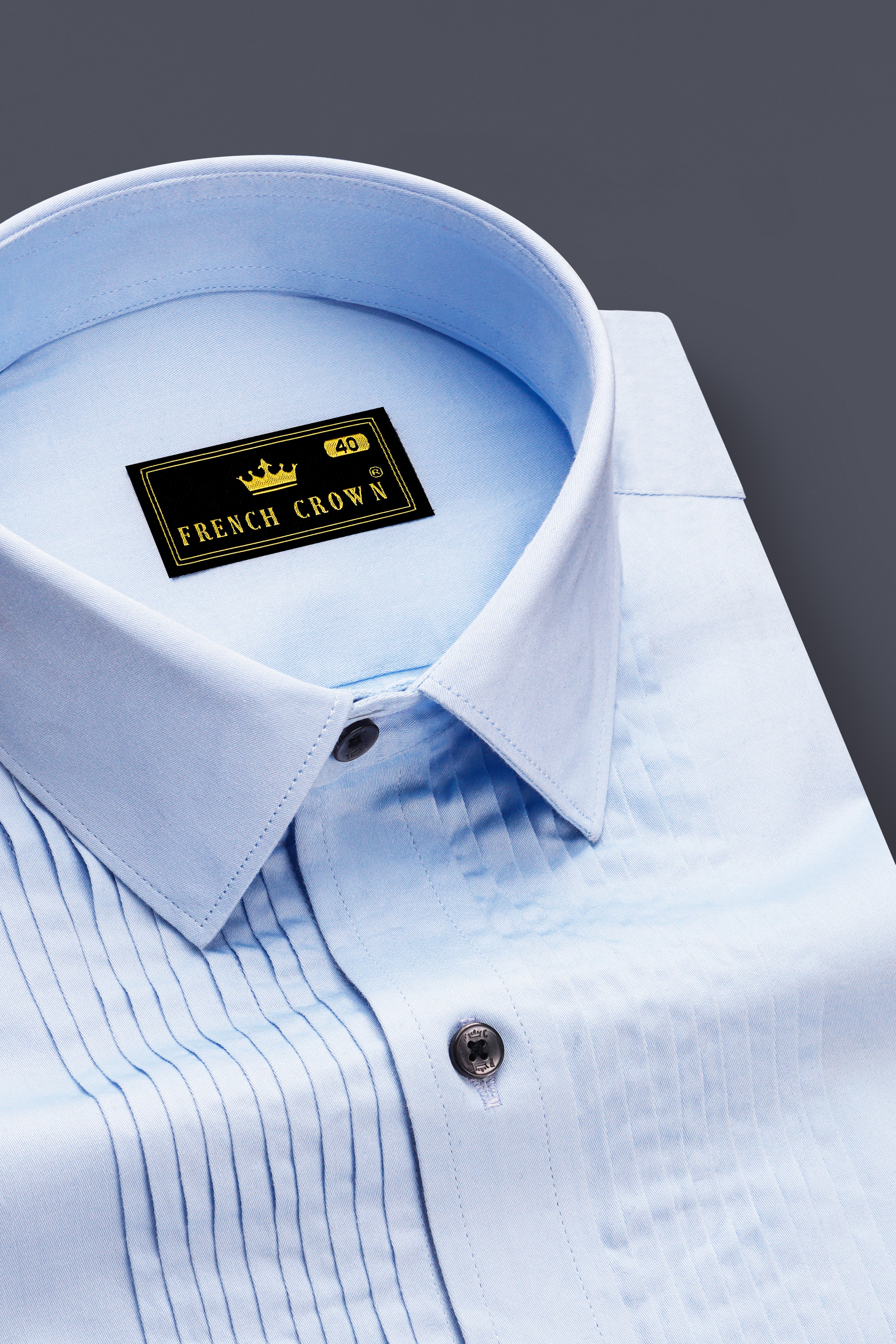 Tropical Blue Snake Pleated Super Soft Premium Cotton Tuxedo Shirt