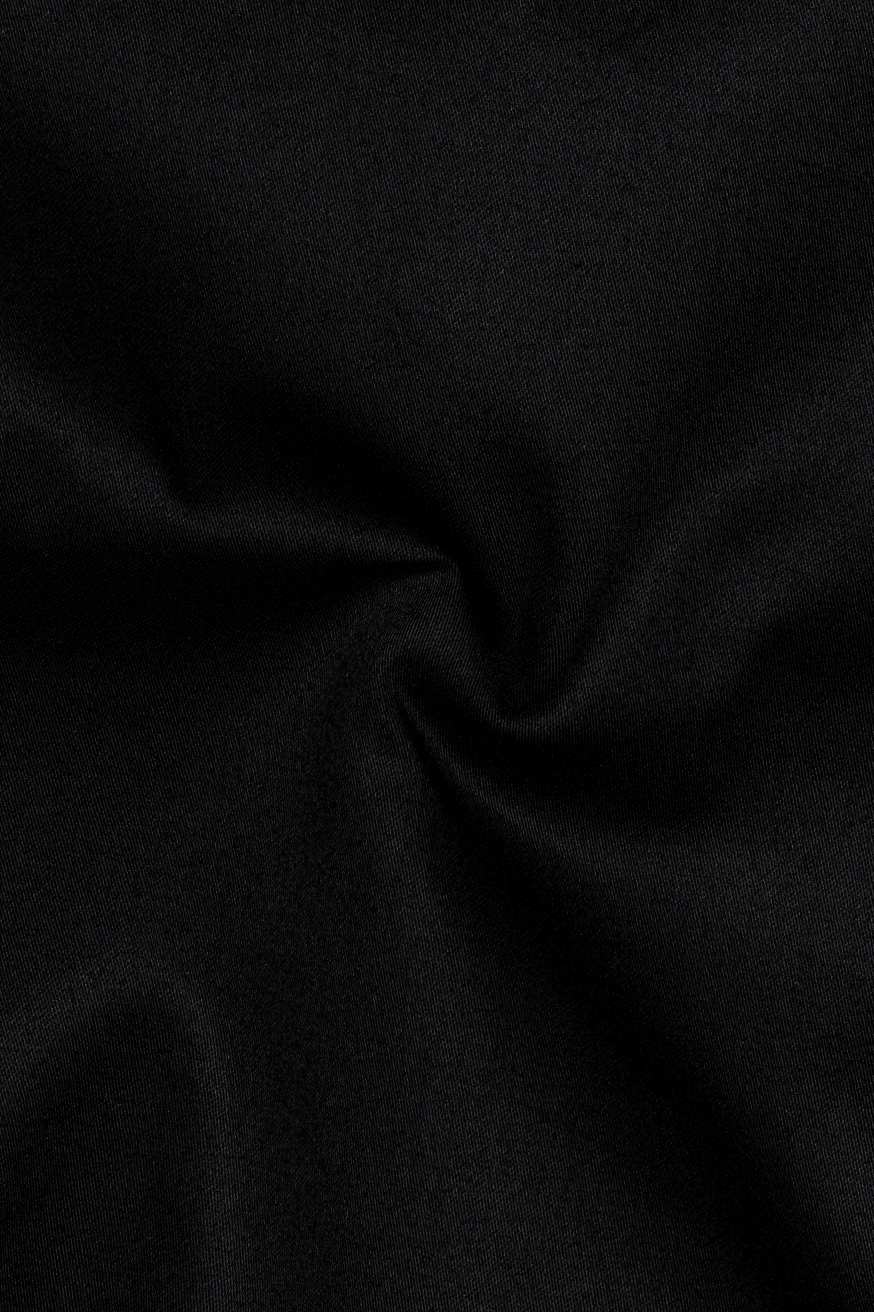 jade Black Cross Placket Bandhgala Super Soft Premium Cotton Shirt