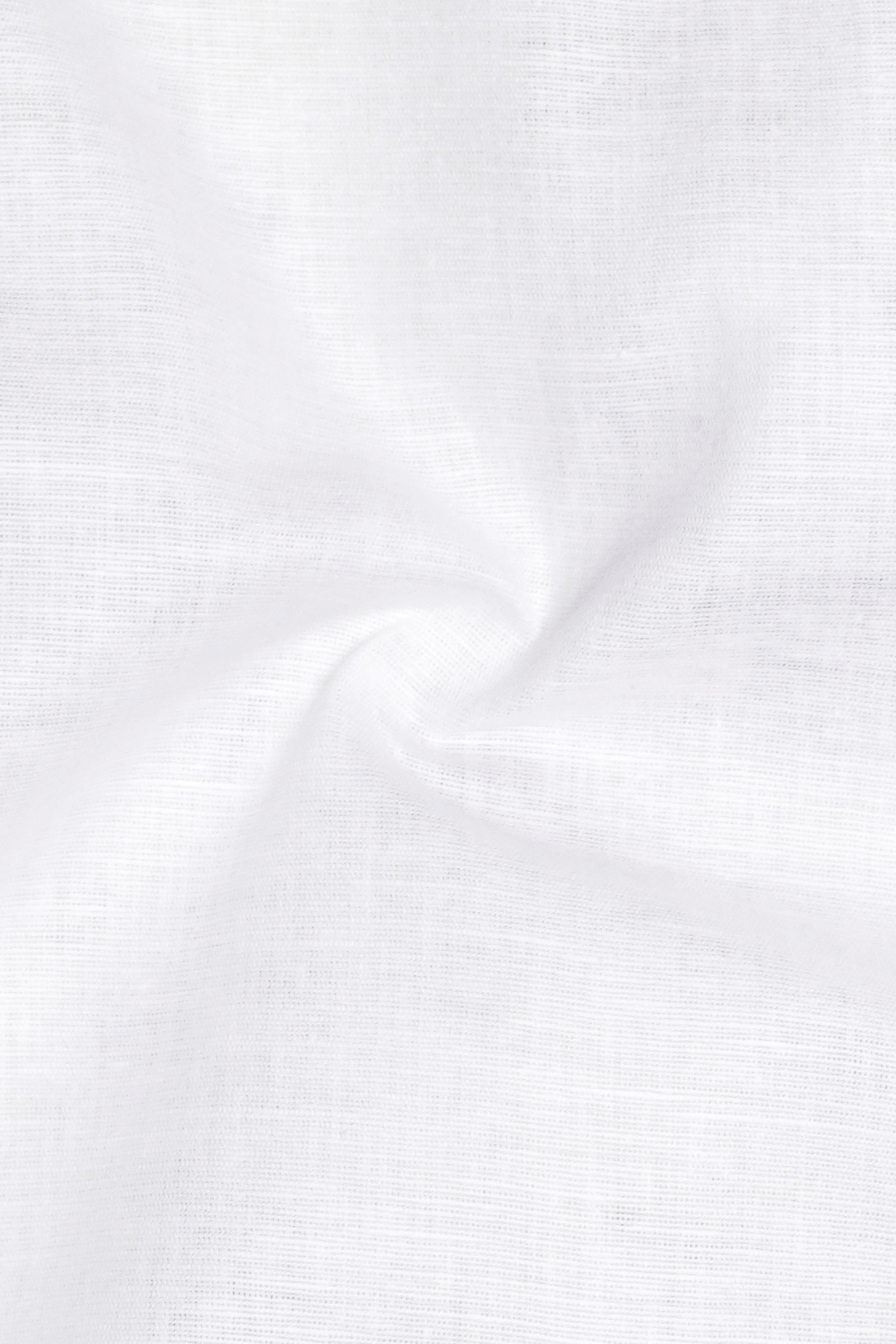 Bright White with Black Collar Luxurious Linen Shirt