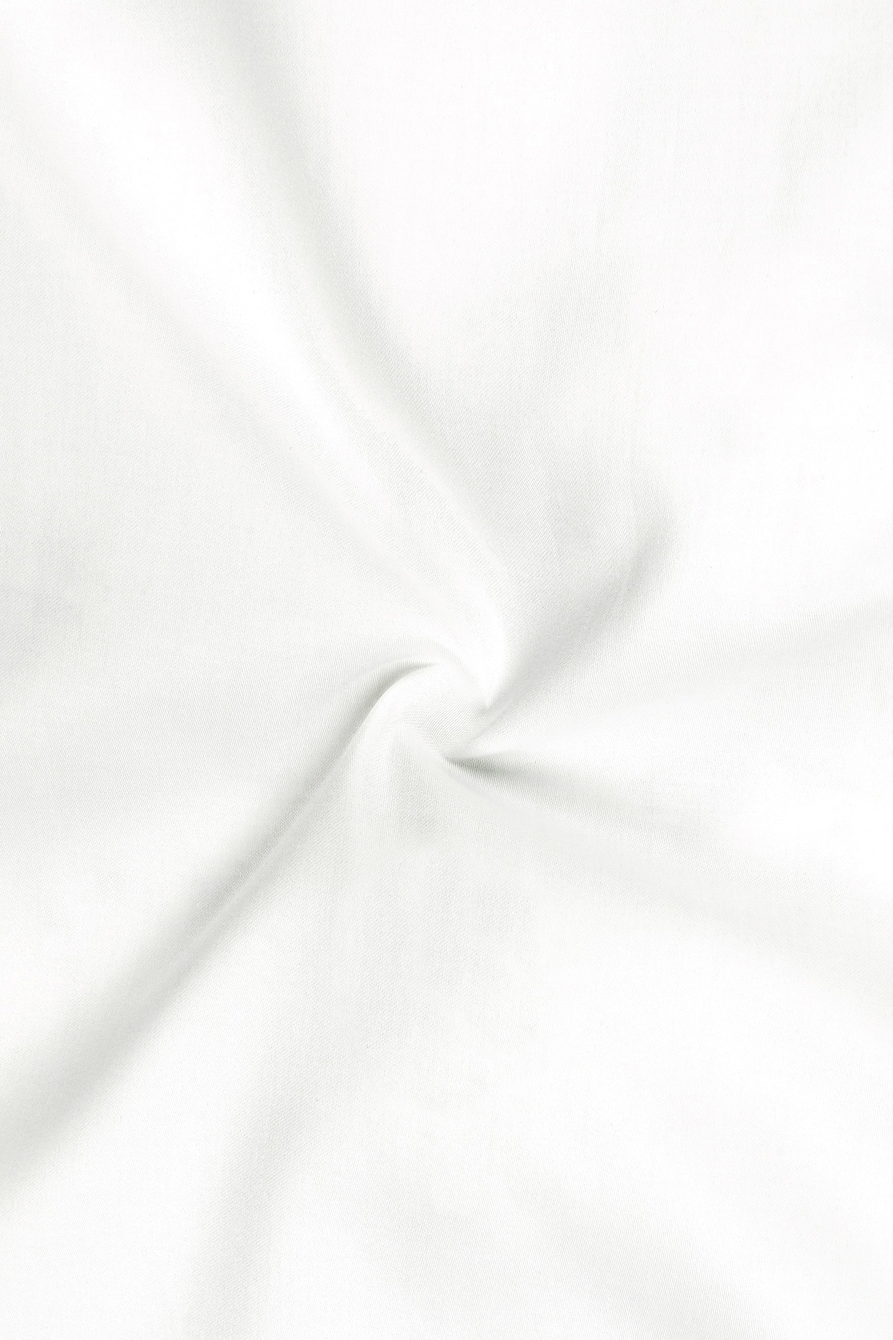 Bright White with Black Collar Subtle Sheen Premium Cotton Shirt