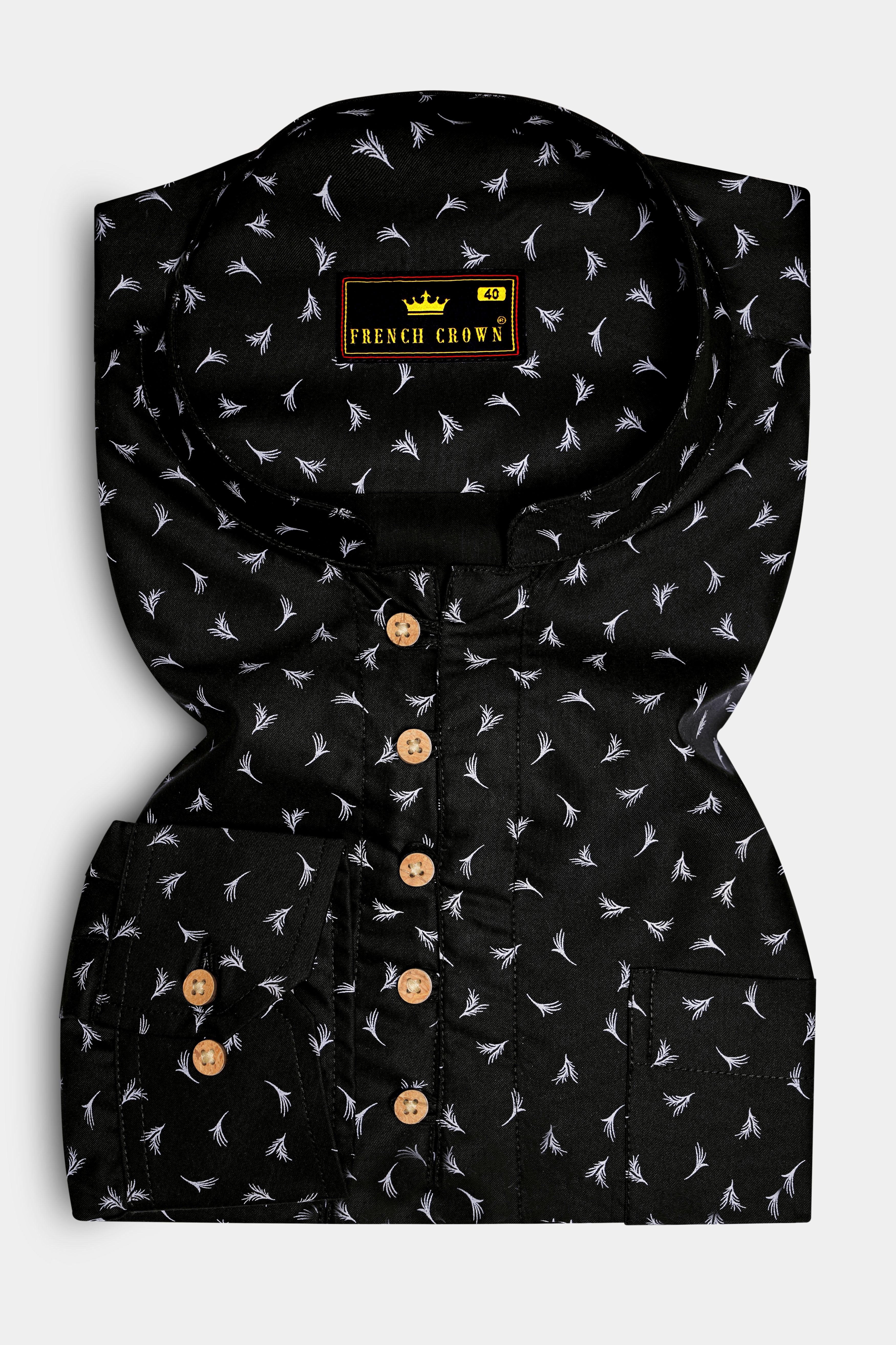 Jade Black flowers Printed super soft Premium Cotton shirt