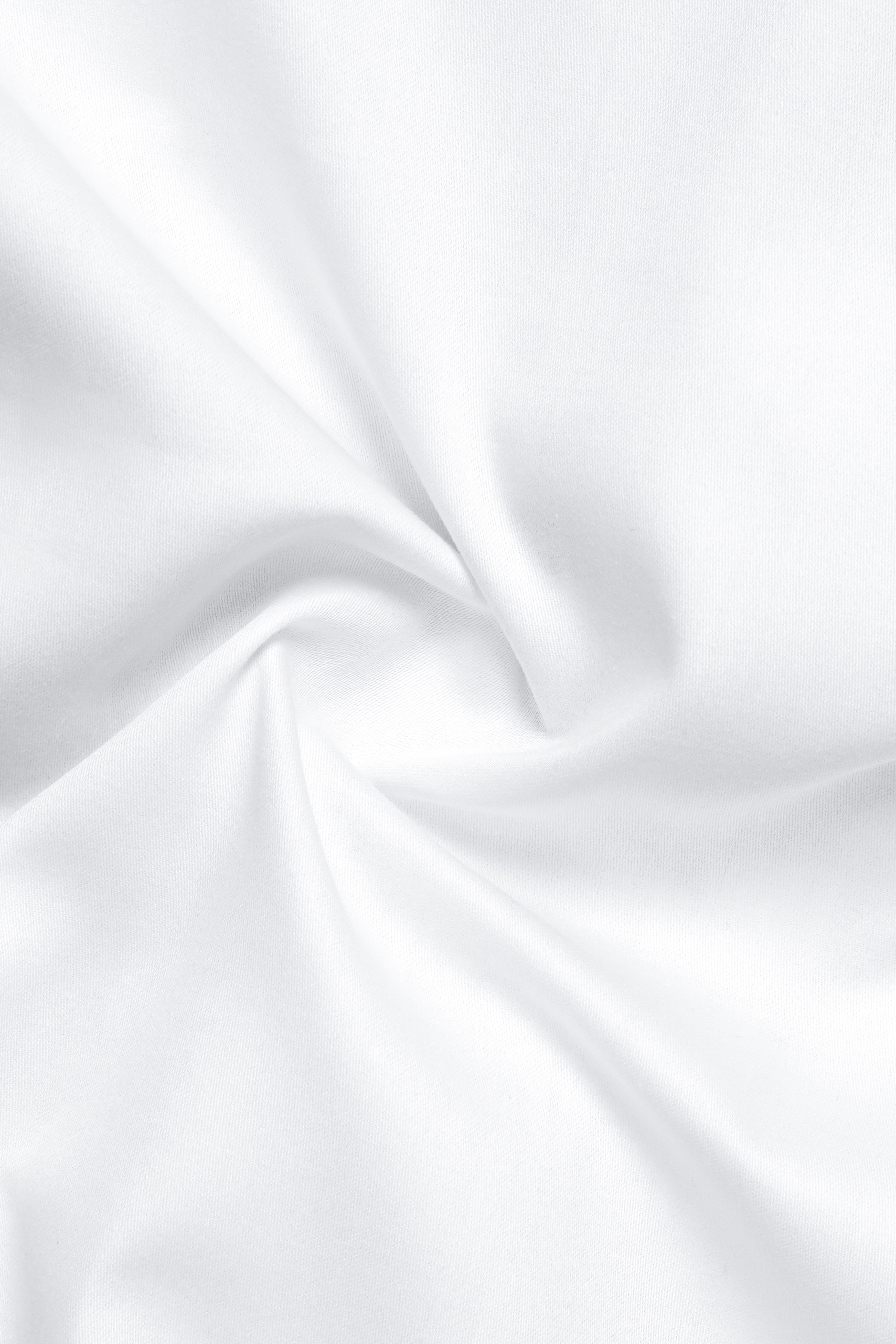 Bright White Subtle Sheen Zipper Closure Premium Cotton Shirt