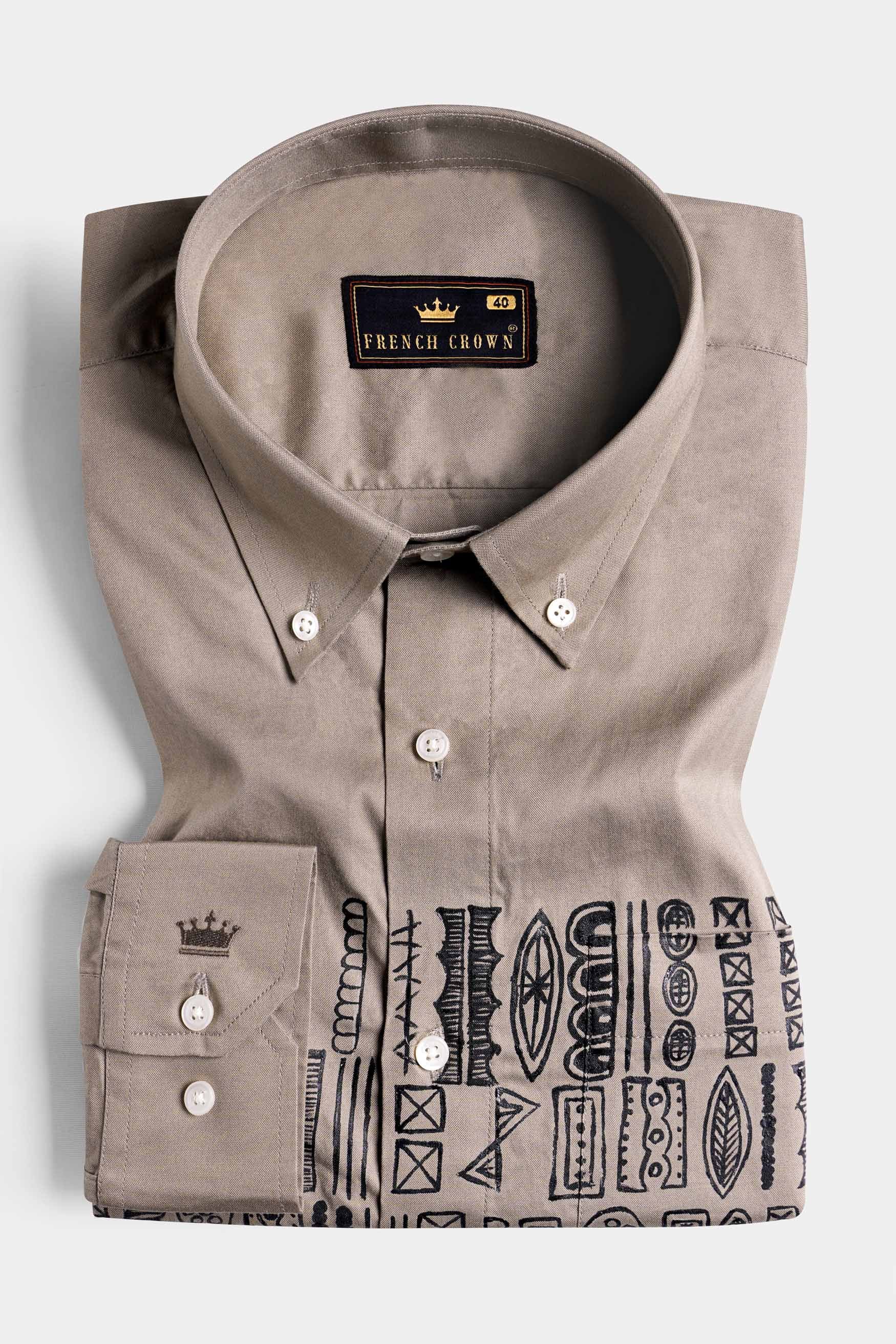 Hemp Brown Tribal Hand Painted Royal Oxford Designer Shirt 5260-BD-ART-38, 5260-BD-ART-H-38, 5260-BD-ART-39, 5260-BD-ART-H-39, 5260-BD-ART-40, 5260-BD-ART-H-40, 5260-BD-ART-42, 5260-BD-ART-H-42, 5260-BD-ART-44, 5260-BD-ART-H-44, 5260-BD-ART-46, 5260-BD-ART-H-46, 5260-BD-ART-48, 5260-BD-ART-H-48, 5260-BD-ART-50, 5260-BD-ART-H-50, 5260-BD-ART-52, 5260-BD-ART-H-52