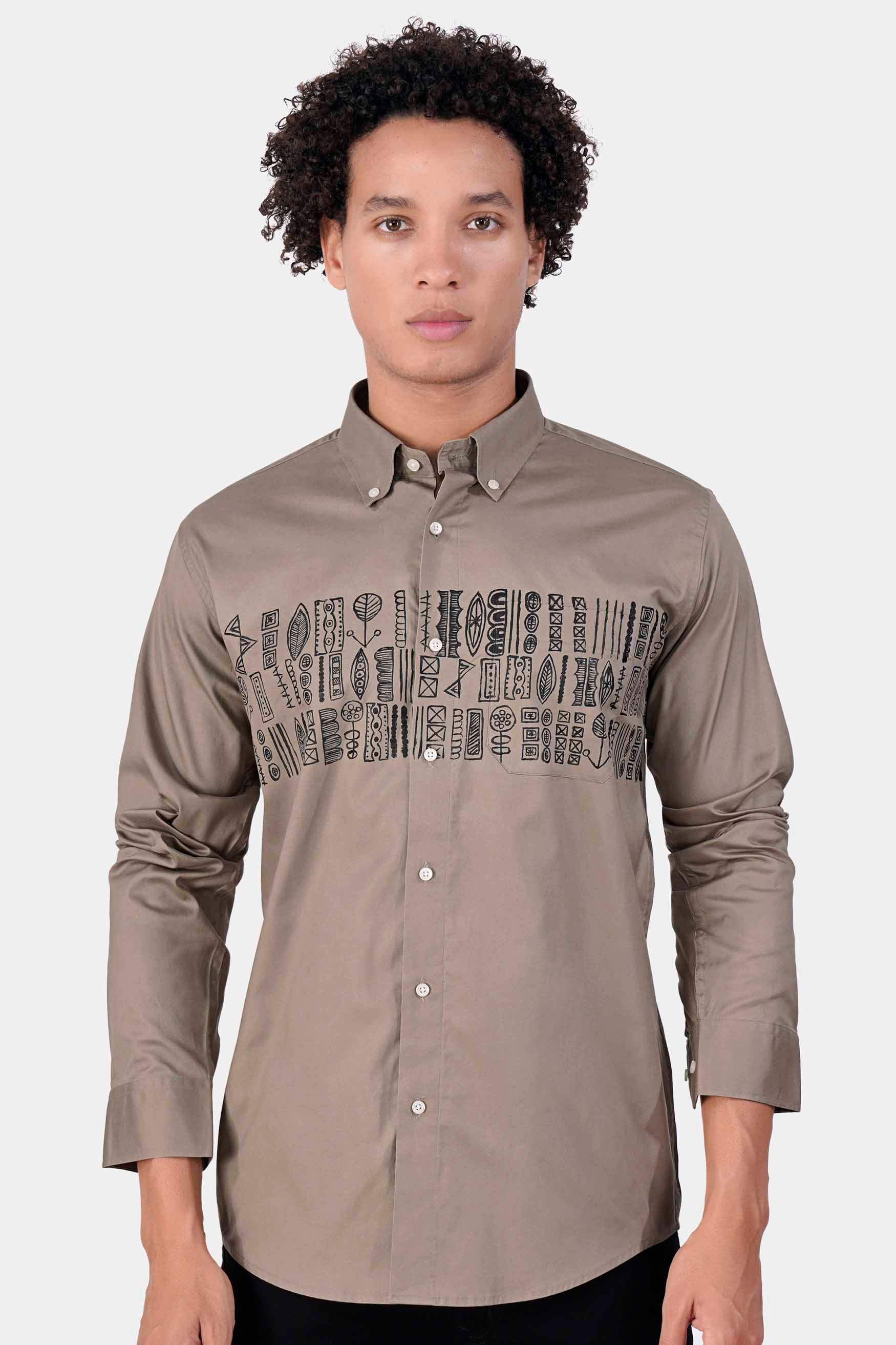 Hemp Brown Tribal Hand Painted Royal Oxford Designer Shirt 5260-BD-ART-38, 5260-BD-ART-H-38, 5260-BD-ART-39, 5260-BD-ART-H-39, 5260-BD-ART-40, 5260-BD-ART-H-40, 5260-BD-ART-42, 5260-BD-ART-H-42, 5260-BD-ART-44, 5260-BD-ART-H-44, 5260-BD-ART-46, 5260-BD-ART-H-46, 5260-BD-ART-48, 5260-BD-ART-H-48, 5260-BD-ART-50, 5260-BD-ART-H-50, 5260-BD-ART-52, 5260-BD-ART-H-52