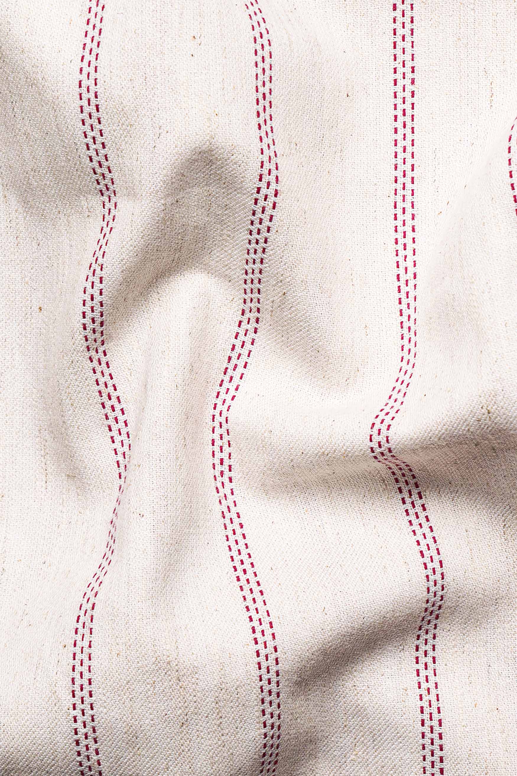 Parchment Beige with Cerise Red Striped Funky Embroidered Luxurious Linen Kurta Shirt 5268-KS-E185-38, 5268-KS-E185-H-38, 5268-KS-E185-39, 5268-KS-E185-H-39, 5268-KS-E185-40, 5268-KS-E185-H-40, 5268-KS-E185-42, 5268-KS-E185-H-42, 5268-KS-E185-44, 5268-KS-E185-H-44, 5268-KS-E185-46, 5268-KS-E185-H-46, 5268-KS-E185-48, 5268-KS-E185-H-48, 5268-KS-E185-50, 5268-KS-E185-H-50, 5268-KS-E185-52, 5268-KS-E185-H-52