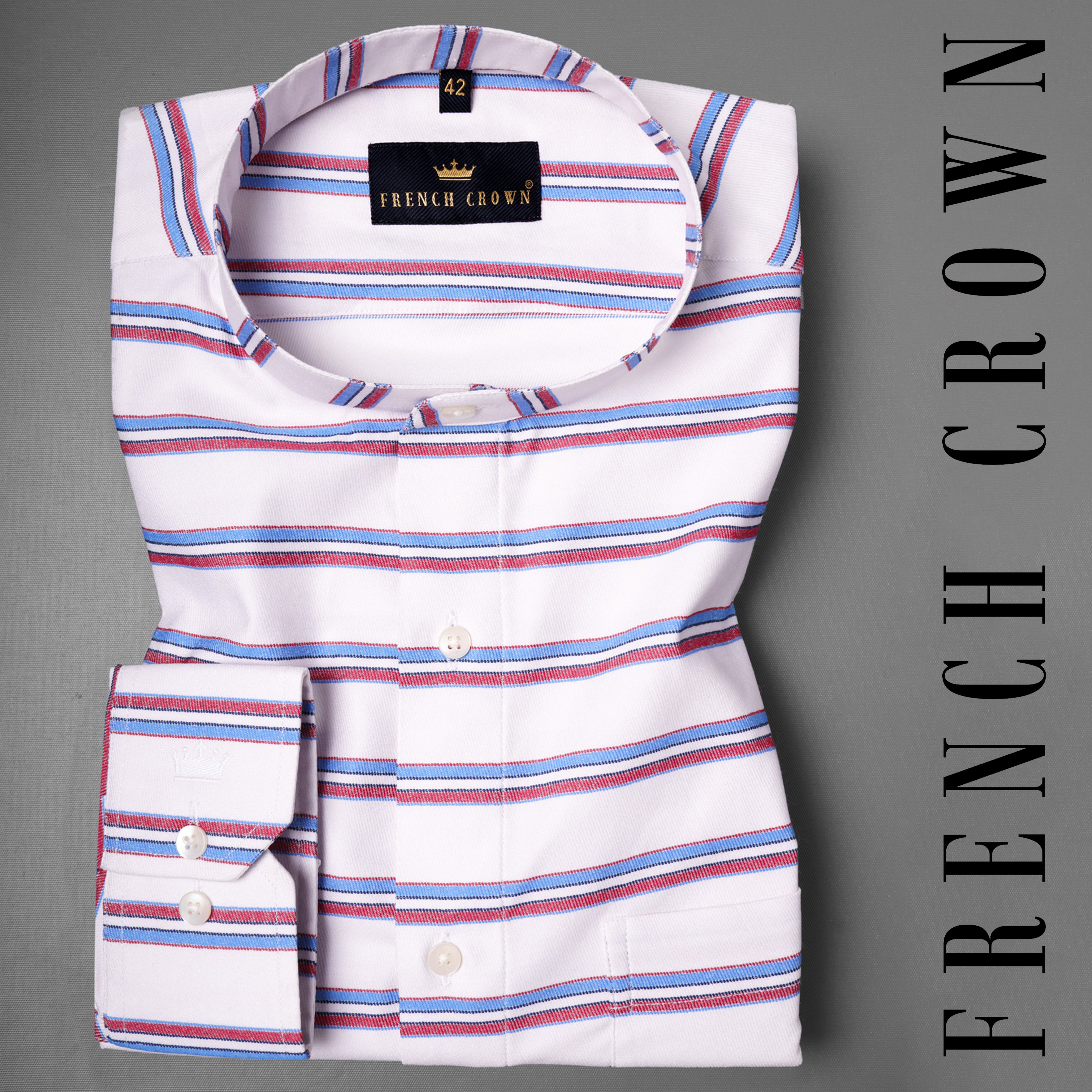 Off White Multicolors Striped Premium Twill Shirt