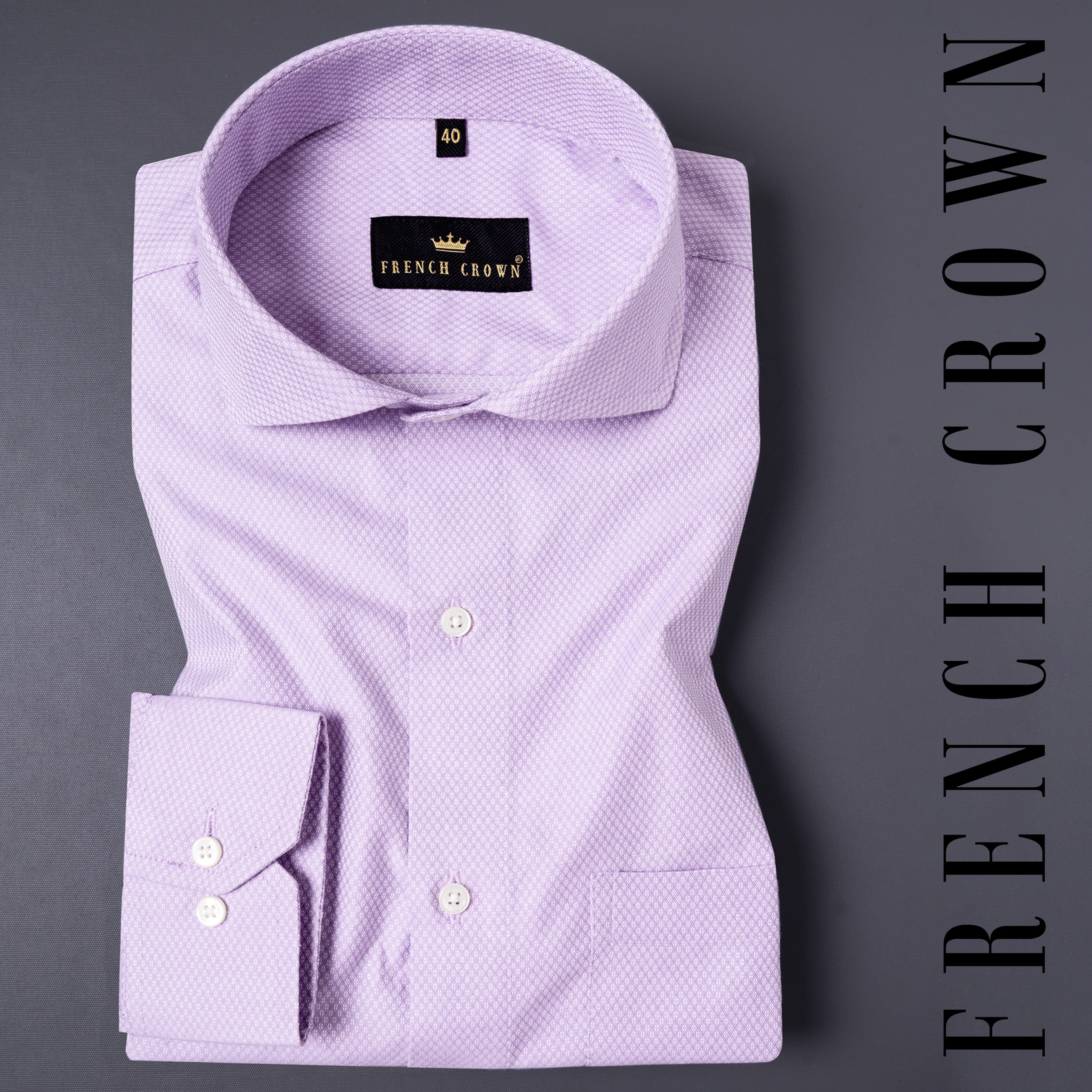 Purple Dobby Textured Premium Giza Cotton Shirt