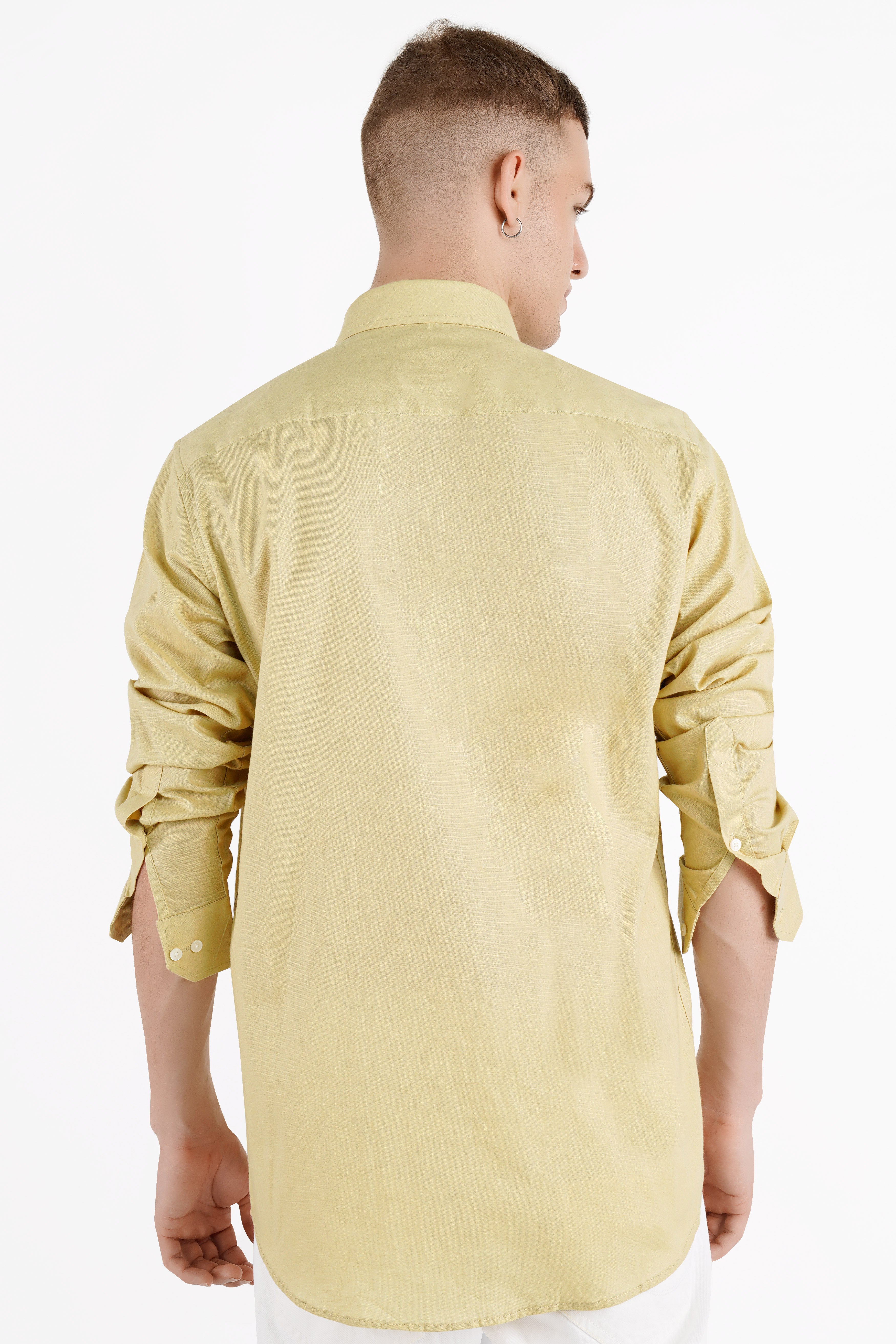 Maize Brown Embroidered Luxurious Linen Designer Shirt