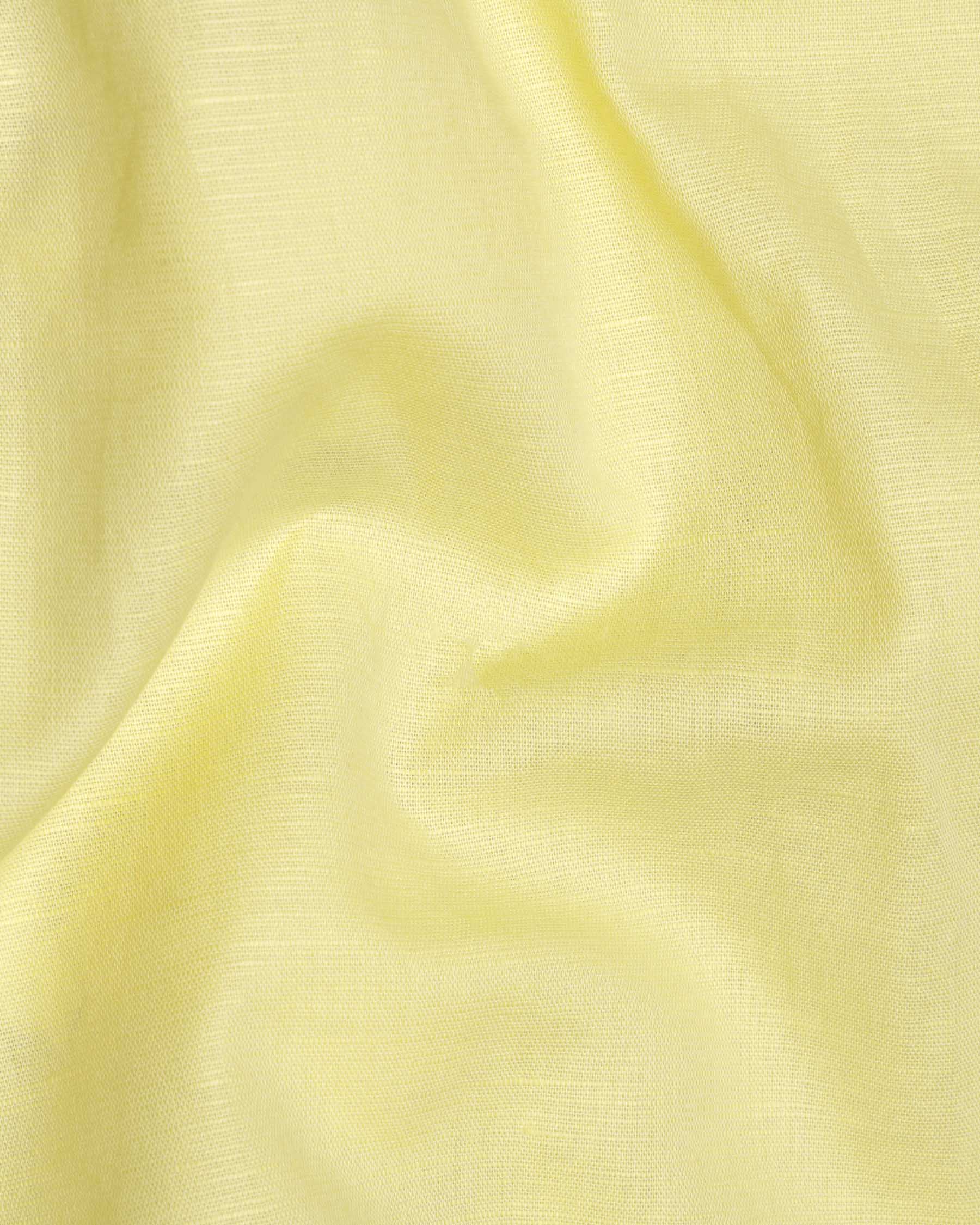 Lemon Yellow Luxurious Linen Shirt