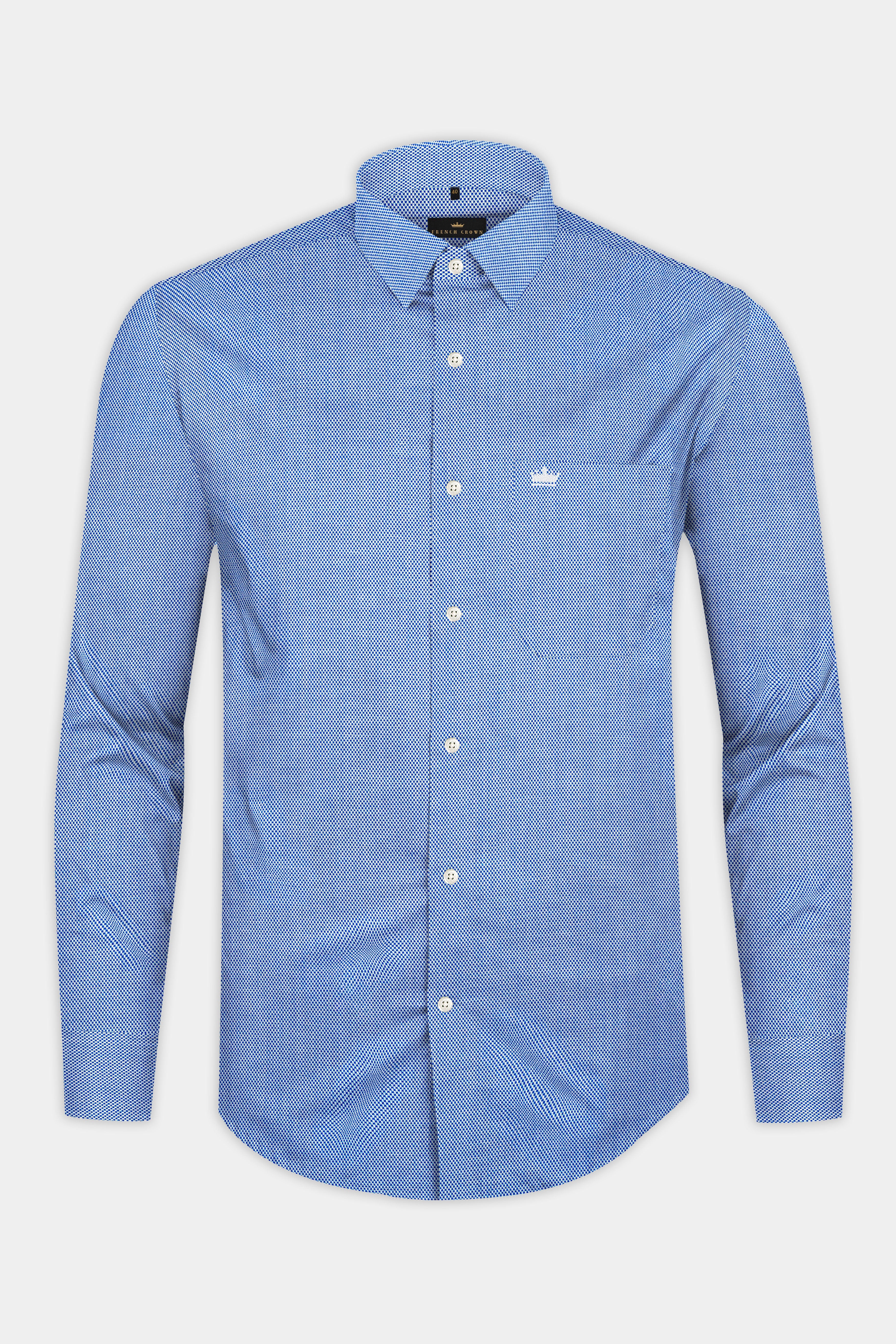 Haiti with Prelude Blue Dobby Textured Premium Giza Cotton Shirt