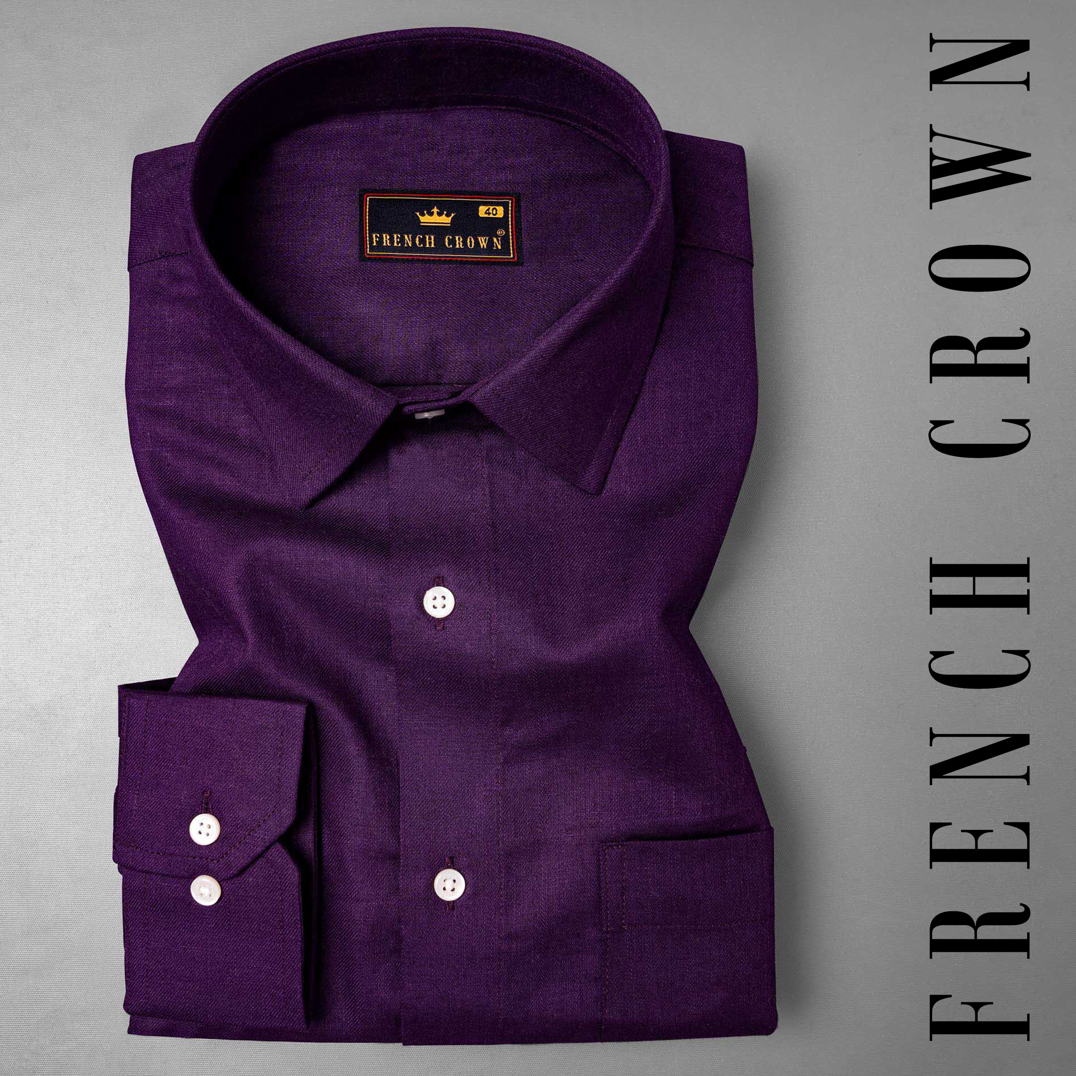 Dark Purple Heavyweight Luxurious Linen Shirt