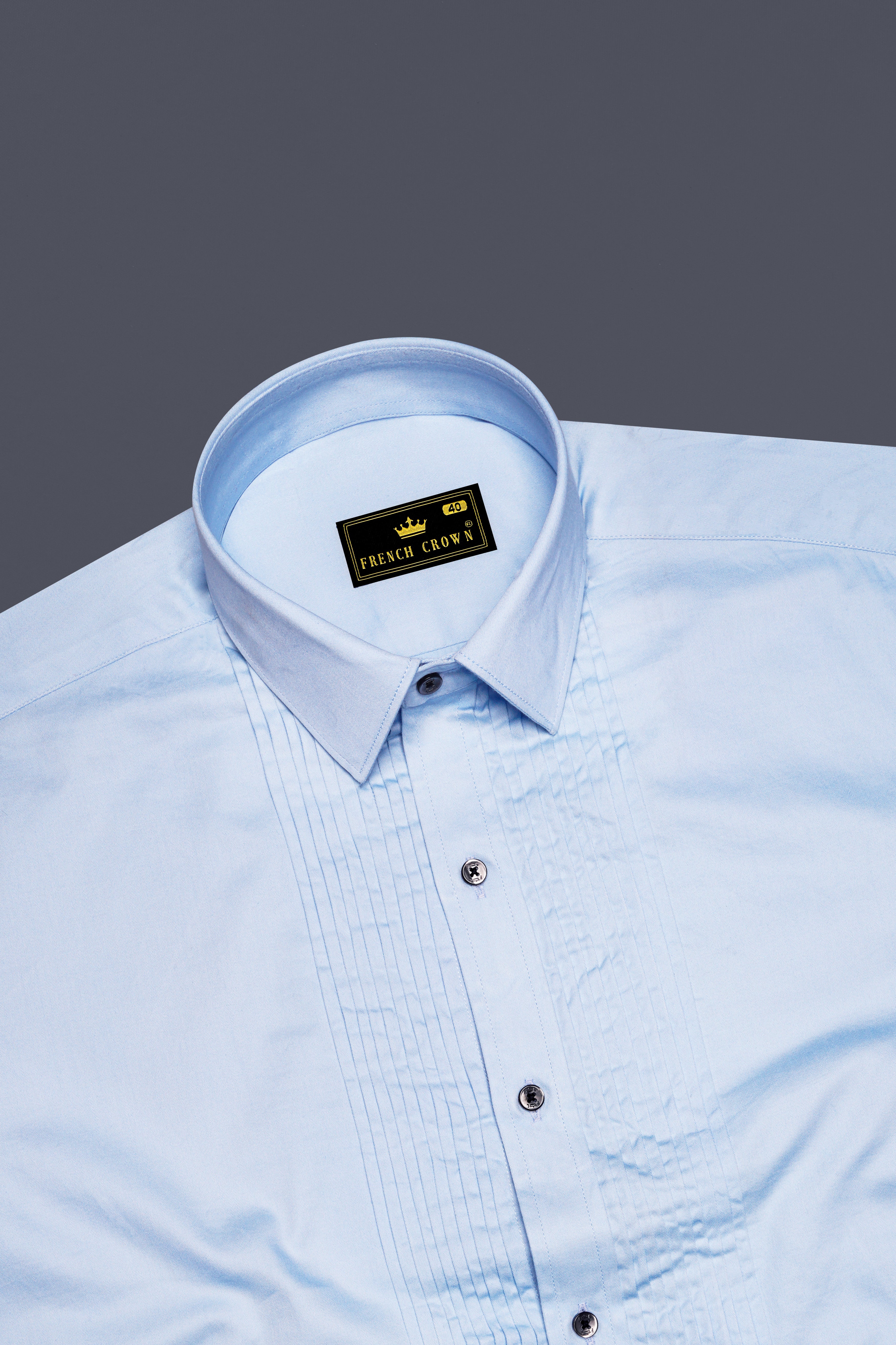 Tropical Blue Snake Pleated Super Soft Premium Cotton Tuxedo Shirt