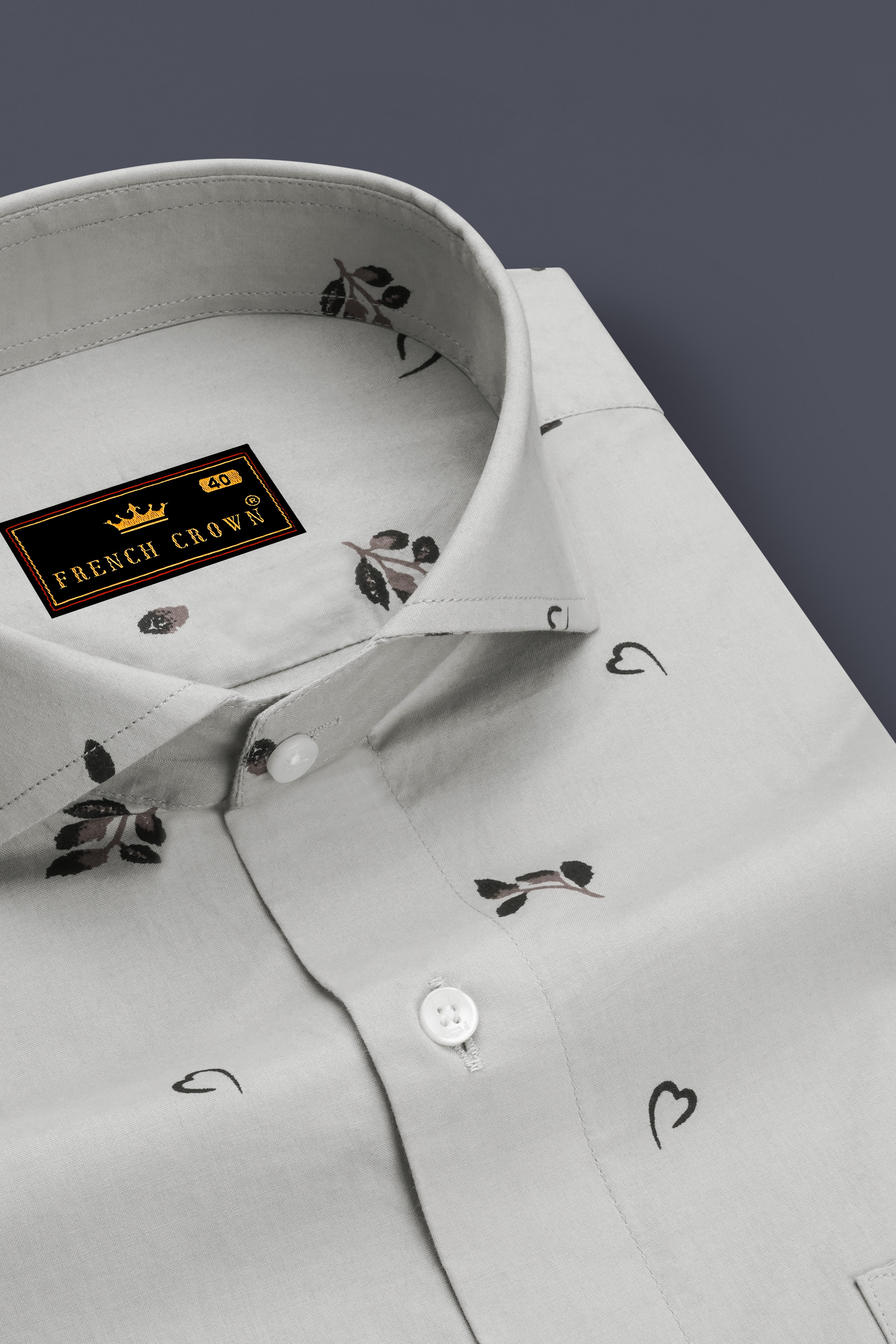 Timberwolf flower Printed Premium Cotton Shirt