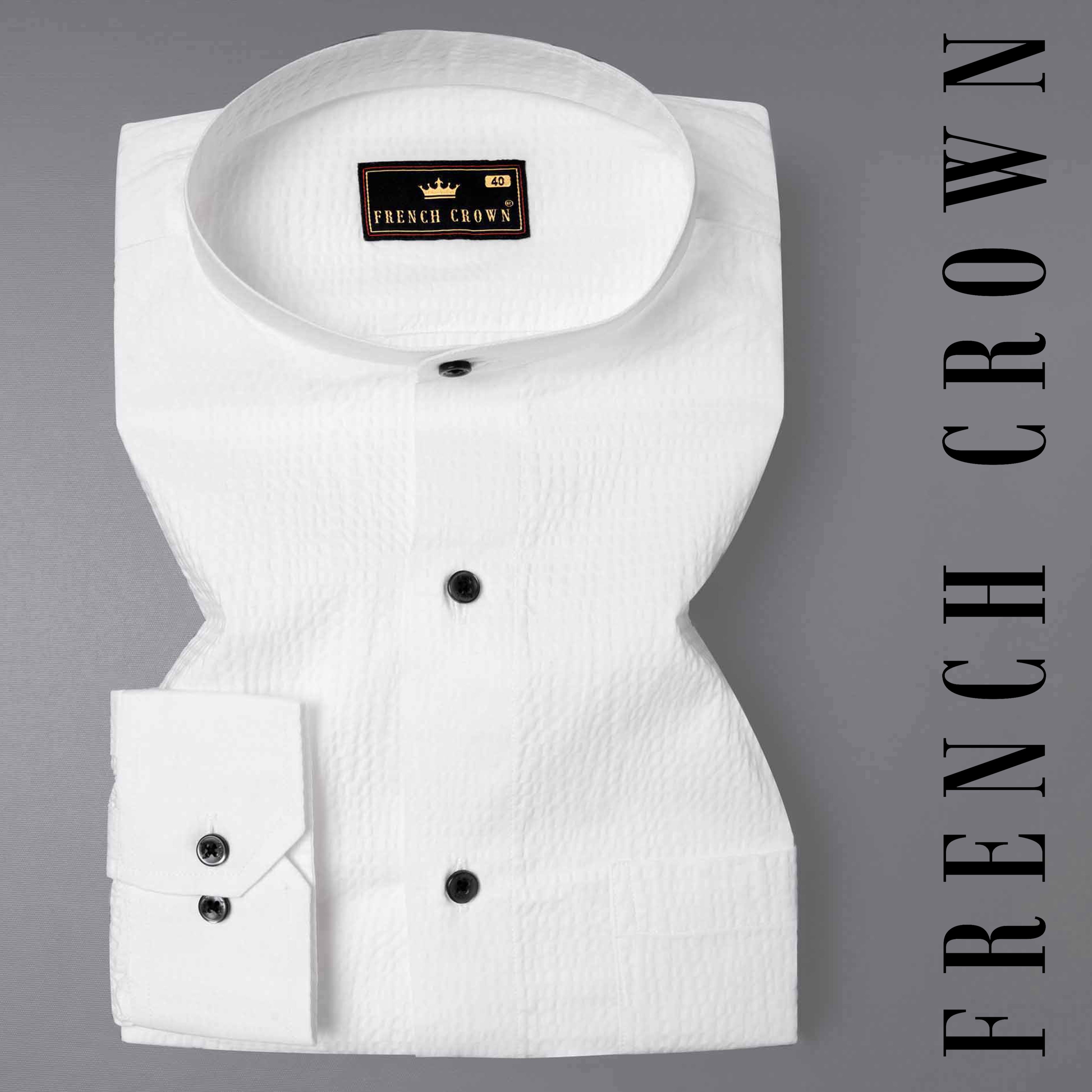 Bright White Seersucker Giza Cotton Shirt