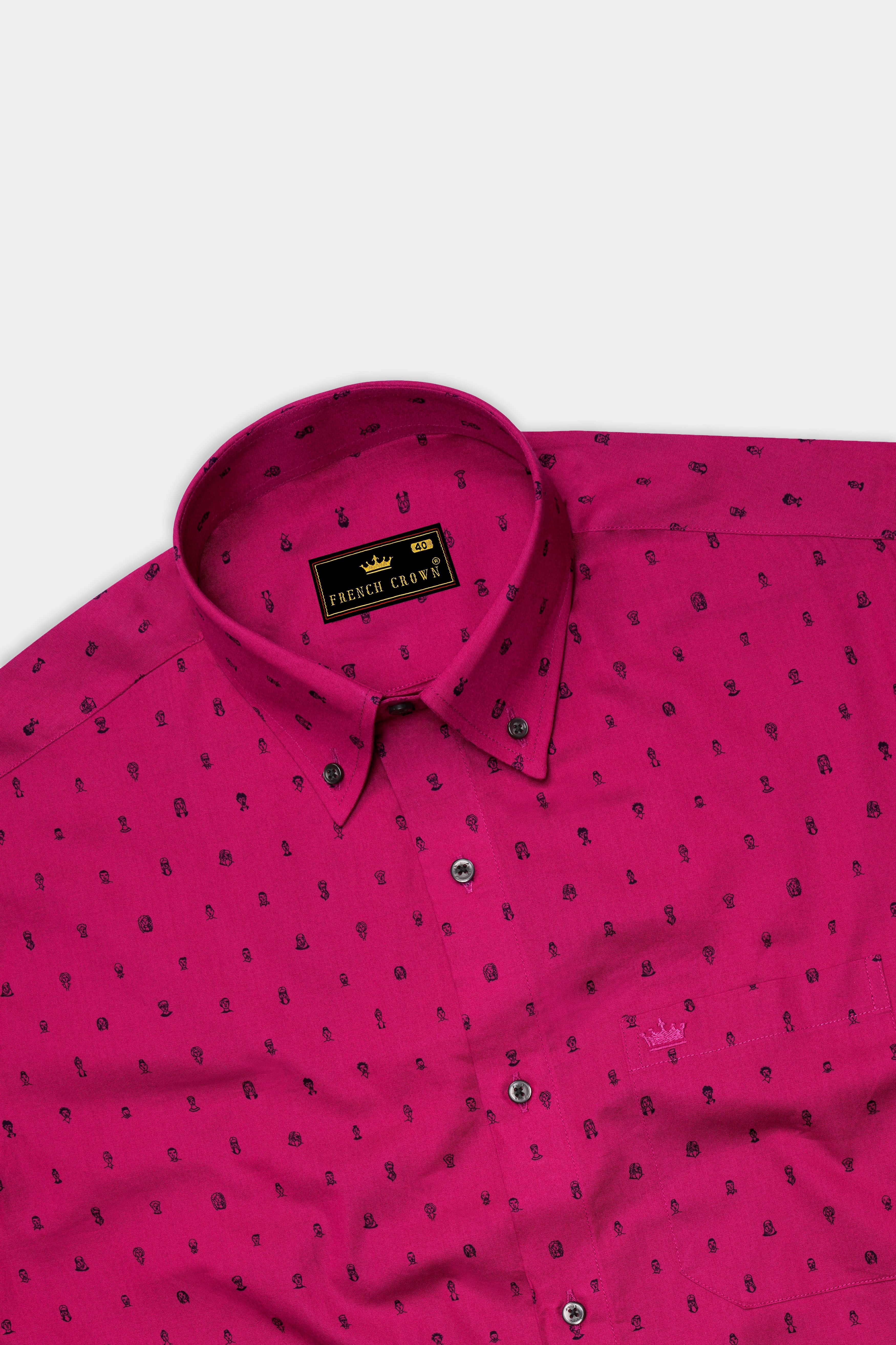 Cabaret Red People Printed Royal Oxford Shirt