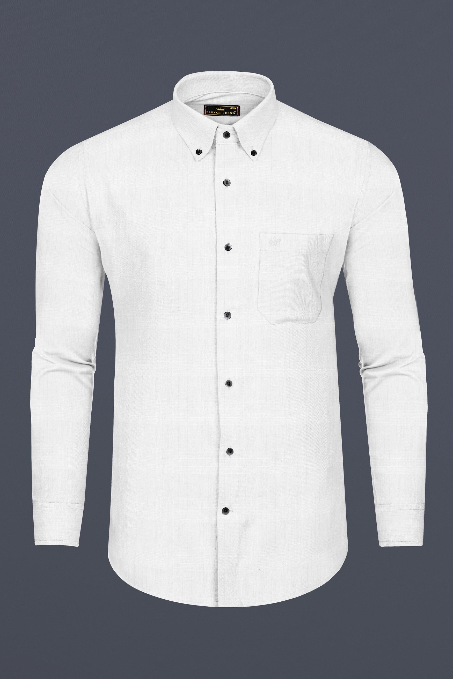 Bright White Dobby Premium Giza Cotton Shirt