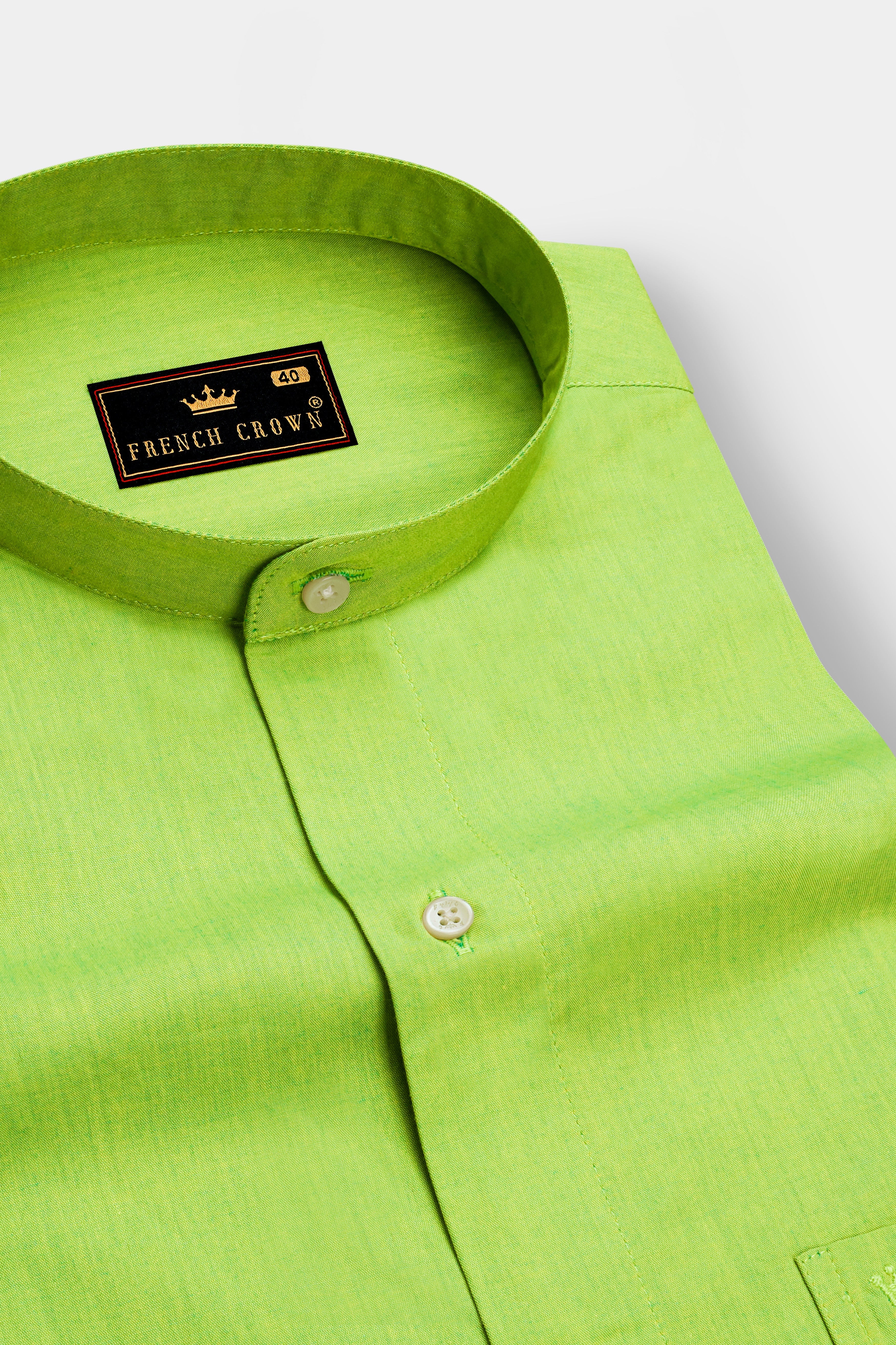 Conifer Green Chambray Premium Cotton Shirt