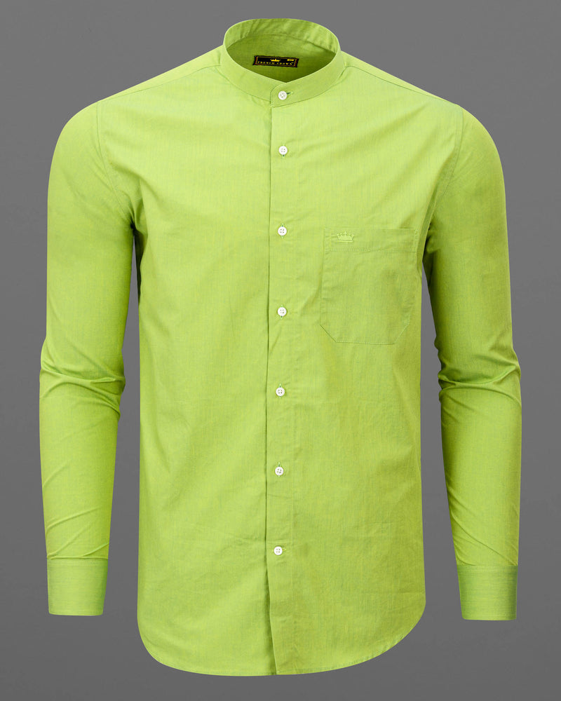 Conifer Green Chambray Premium Cotton Shirt