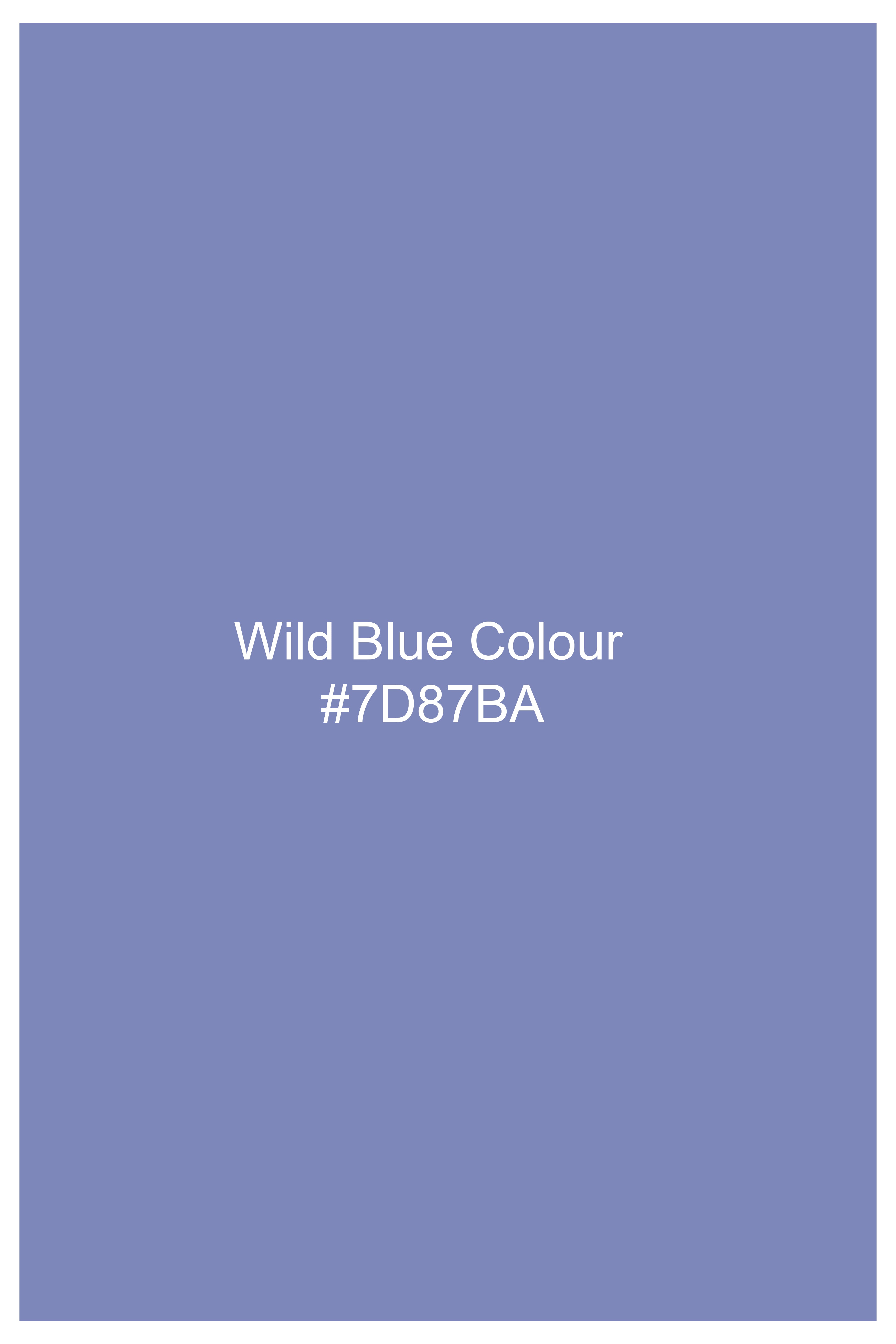 Wild Blue Yonder Subtle Striped with Evil Eye Embroidered Stretchable Herringbone Designer Shirt
