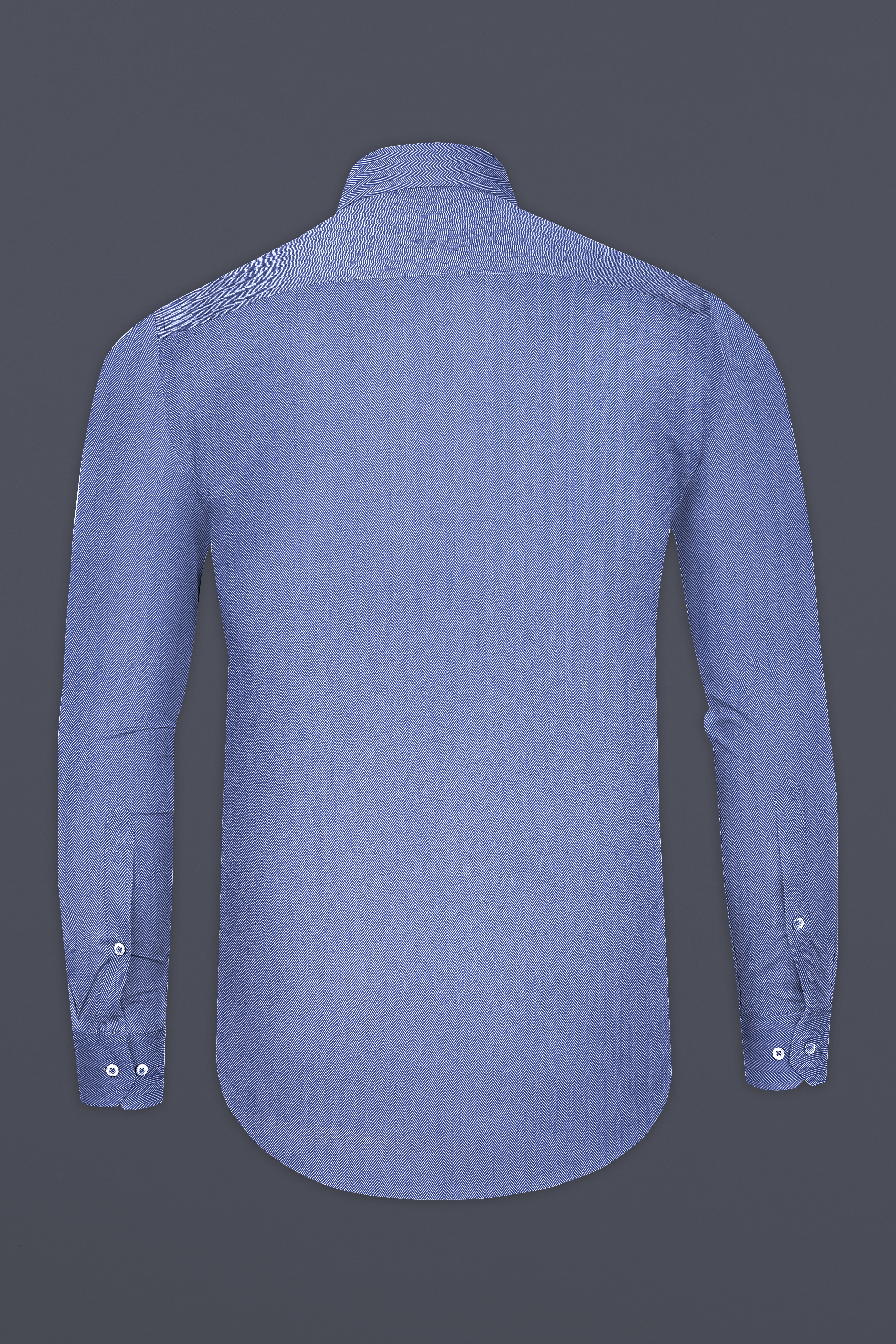 Wild Blue Yonder Subtle Striped Stretchable Herringbone Shirt