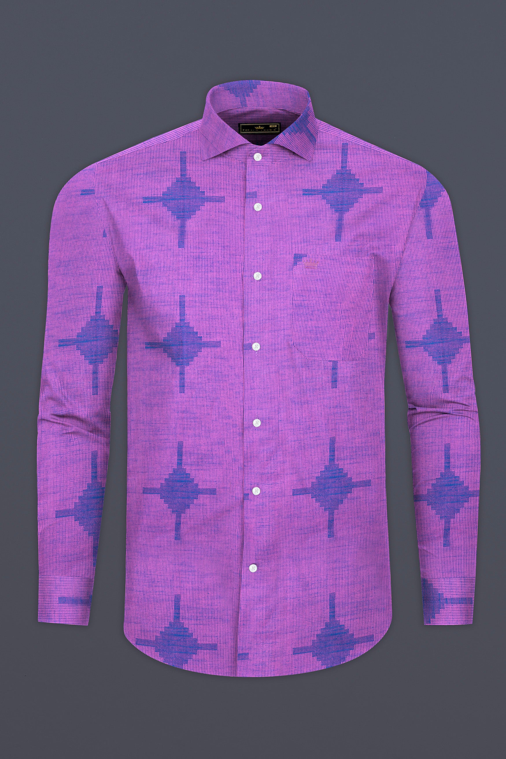 Hop Bush Pink Dobby Textured Premium Giza Cotton Shirt