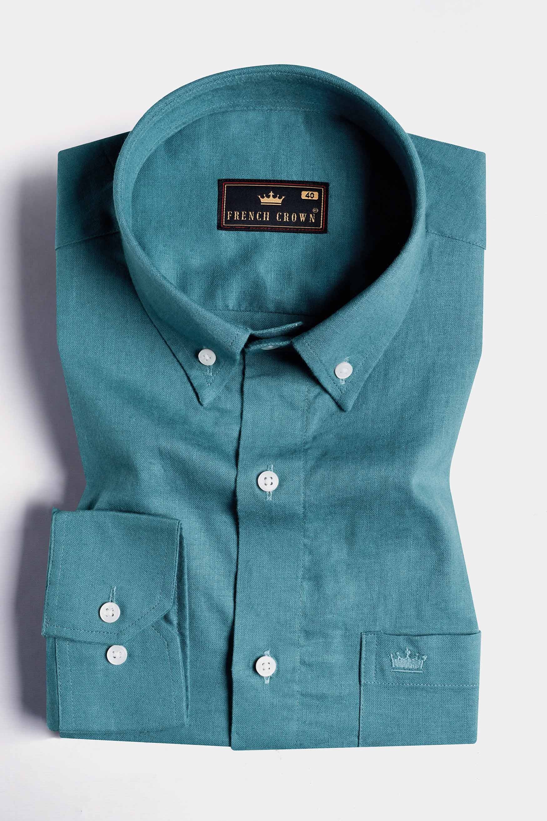 Bismark Blue Leaf Embroidered Luxurious Linen Designer Shirt 6150-BD-E342-38, 6150-BD-E342-H-38, 6150-BD-E342-39, 6150-BD-E342-H-39, 6150-BD-E342-40, 6150-BD-E342-H-40, 6150-BD-E342-42, 6150-BD-E342-H-42, 6150-BD-E342-44, 6150-BD-E342-H-44, 6150-BD-E342-46, 6150-BD-E342-H-46, 6150-BD-E342-48, 6150-BD-E342-H-48, 6150-BD-E342-50, 6150-BD-E342-H-50, 6150-BD-E342-52, 6150-BD-E342-H-52