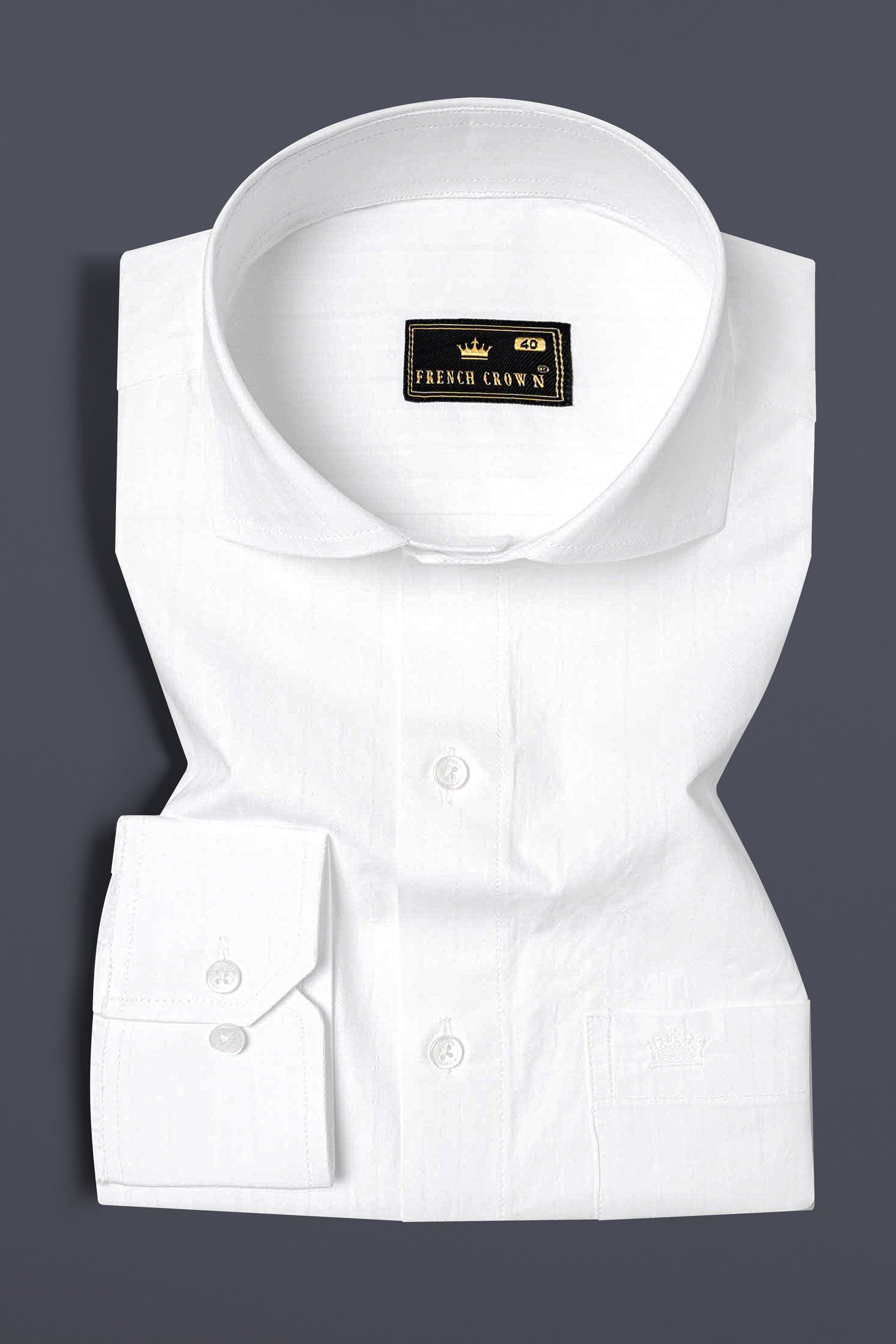 Bright White Dobby Textured Premium Giza Cotton Shirt