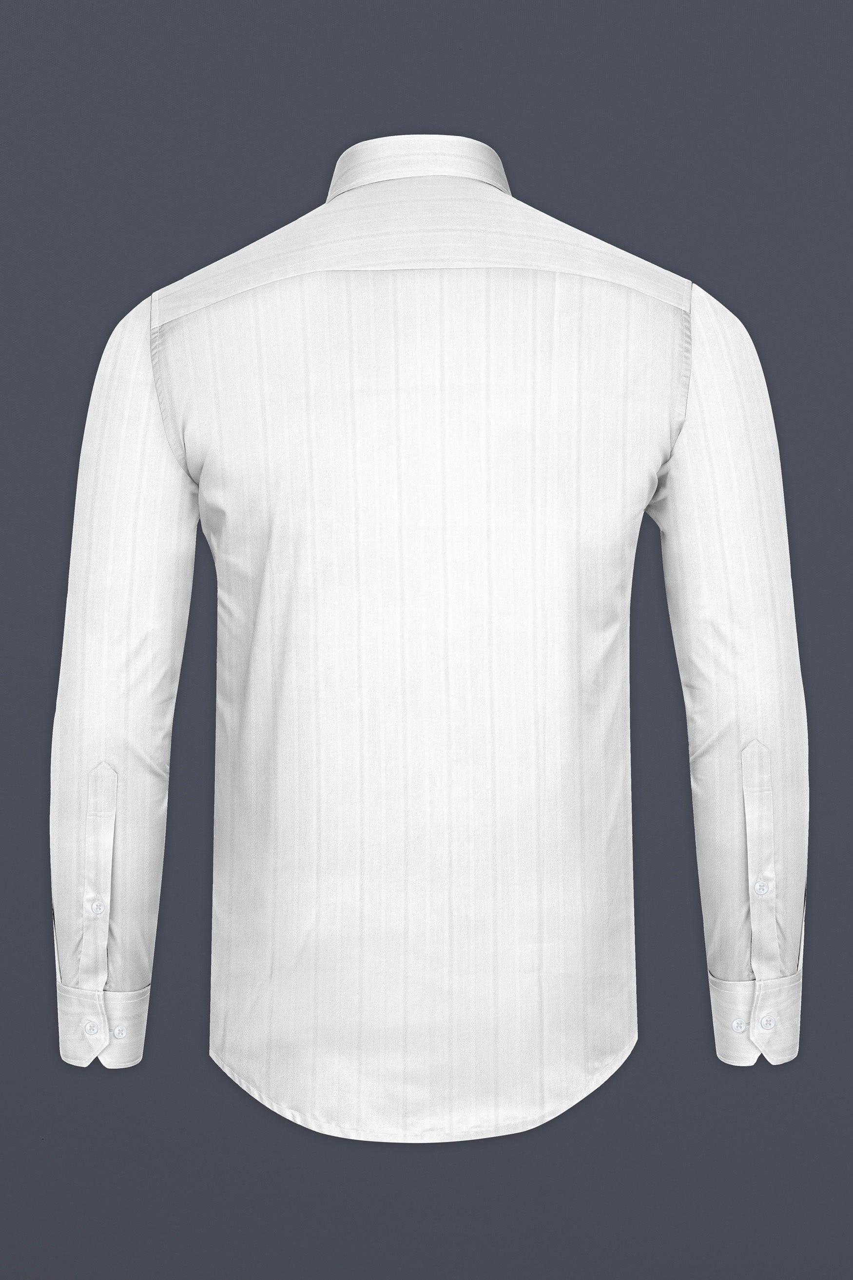 Bright White Dobby Textured Premium Giza Cotton Shirt