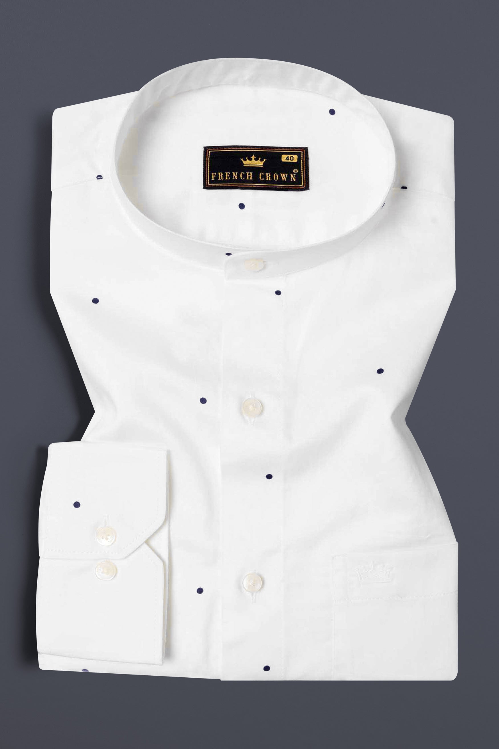 Bright White Dots Printed Super Soft Premium Cotton Shirt