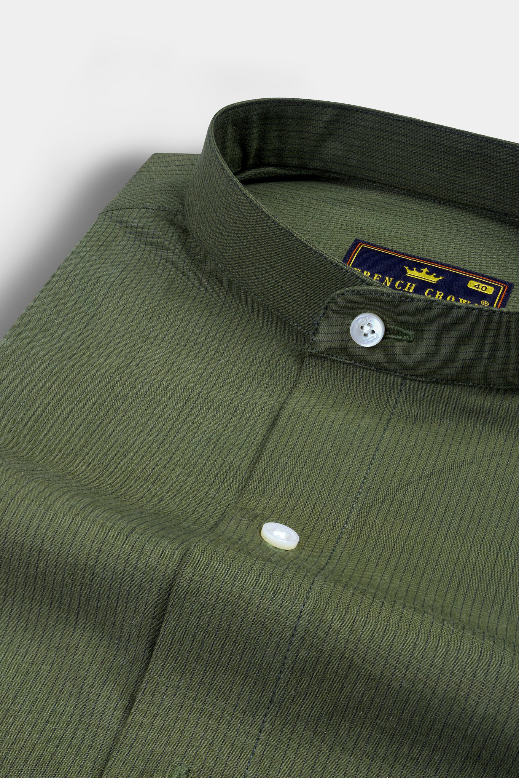 Finch Green Striped Royal Oxford Overshirt/Shacket