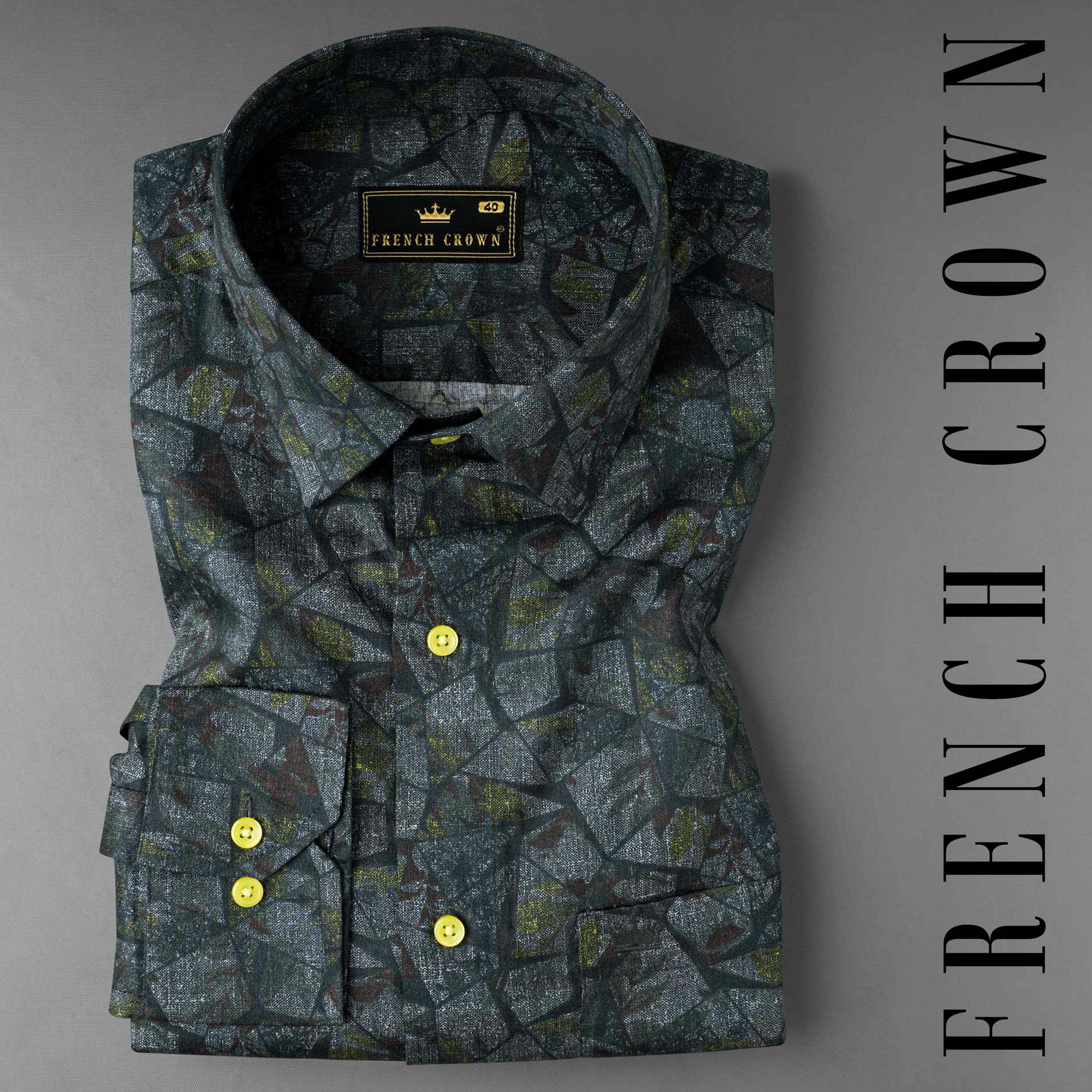 Sirocco Gray Crystal Print Super Soft Premium Cotton Shirt