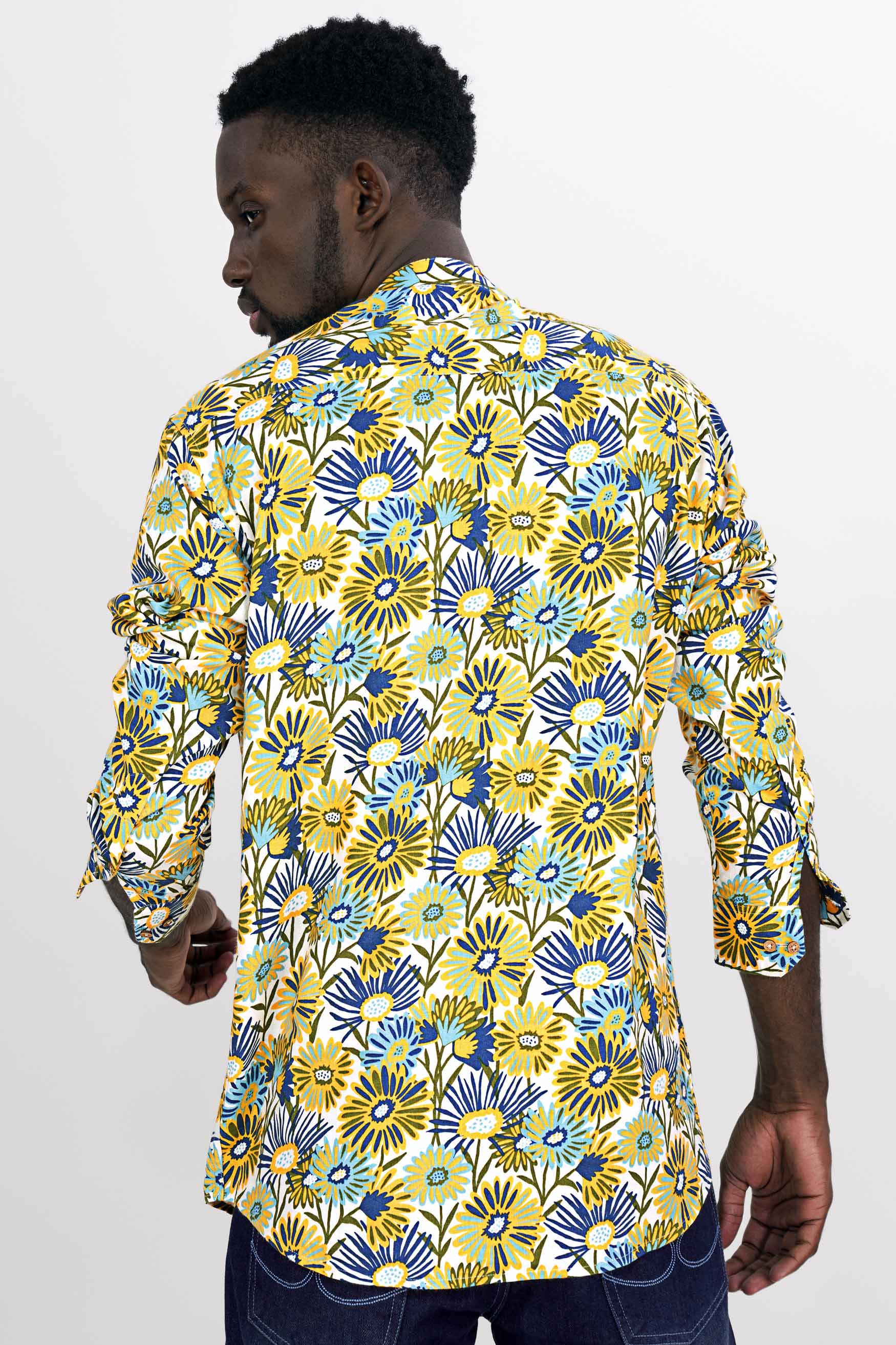 Sweetcorn Yellow with Bright White Multicolour Floral Printed Hand Painted Royal Oxford Kurta Designer Shirt 6235-KS-ART-38, 6235-KS-ART-H-38, 6235-KS-ART-39, 6235-KS-ART-H-39, 6235-KS-ART-40, 6235-KS-ART-H-40, 6235-KS-ART-42, 6235-KS-ART-H-42, 6235-KS-ART-44, 6235-KS-ART-H-44, 6235-KS-ART-46, 6235-KS-ART-H-46, 6235-KS-ART-48, 6235-KS-ART-H-48, 6235-KS-ART-50, 6235-KS-ART-H-50, 6235-KS-ART-52, 6235-KS-ART-H-52