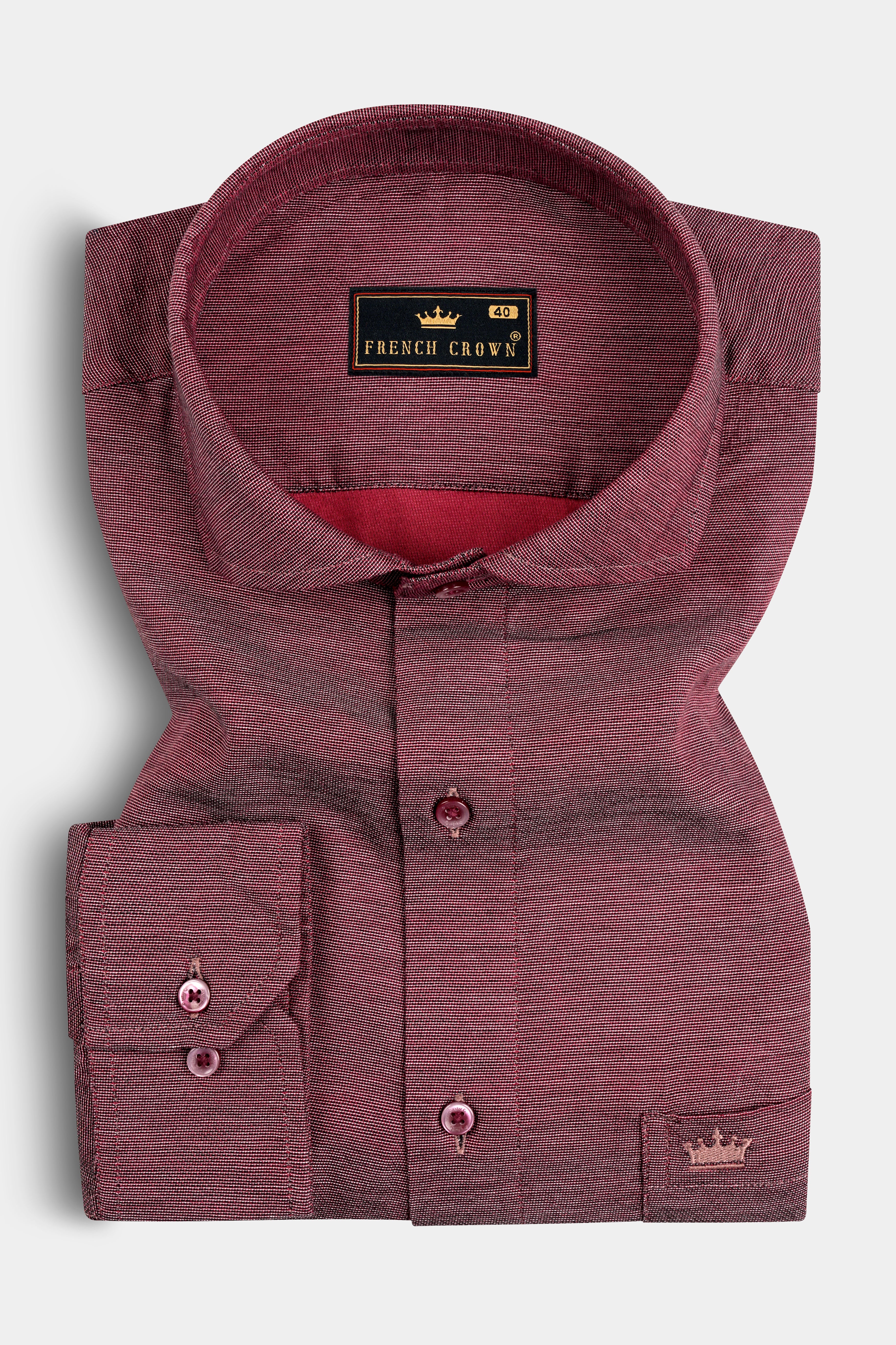 Tosca Rust Dobby Textured Premium Giza Cotton Shirt