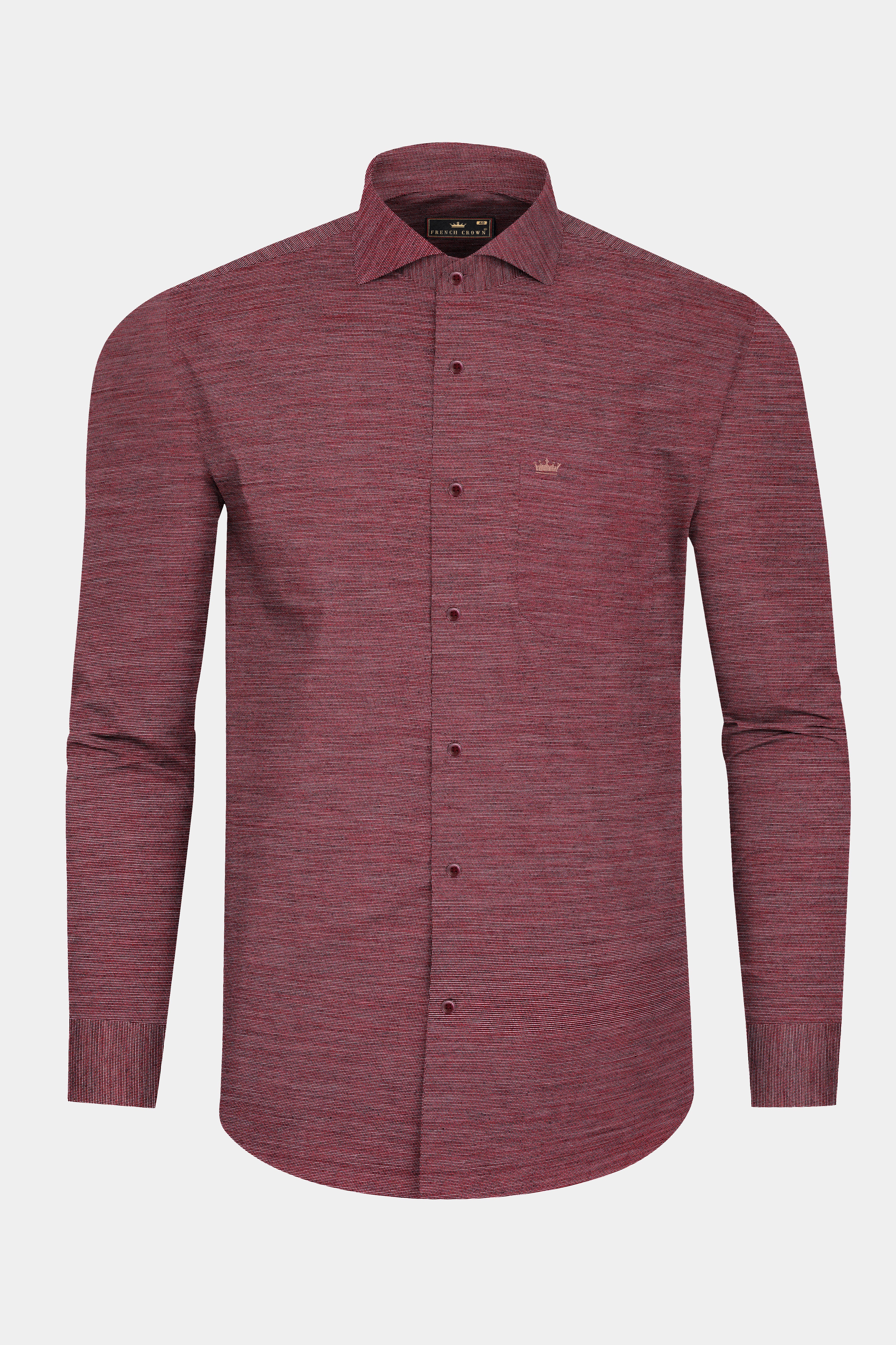 Tosca Rust Dobby Textured Premium Giza Cotton Shirt