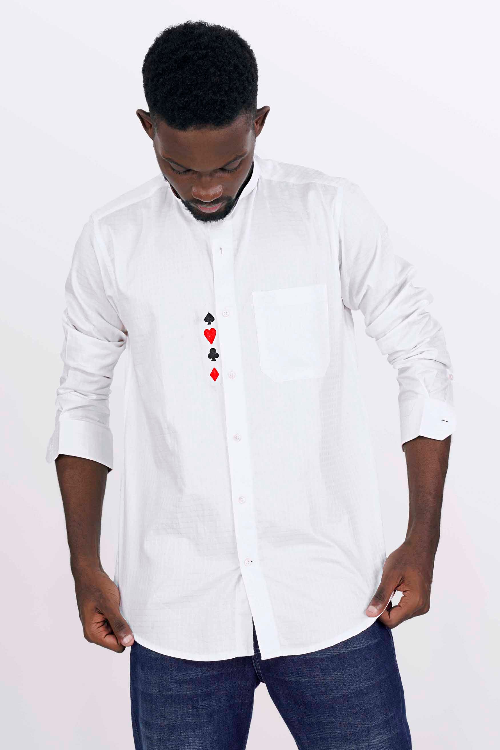 Bright White with Guardsman Red and Black Hand Painted Dobby Textured Premium Giza Cotton Shirt 6334-M-ART-38, 6334-M-ART-H-38, 6334-M-ART-39, 6334-M-ART-H-39, 6334-M-ART-40, 6334-M-ART-H-40, 6334-M-ART-42, 6334-M-ART-H-42, 6334-M-ART-44, 6334-M-ART-H-44, 6334-M-ART-46, 6334-M-ART-H-46, 6334-M-ART-48, 6334-M-ART-H-48, 6334-M-ART-50, 6334-M-ART-H-50, 6334-M-ART-52, 6334-M-ART-H-52